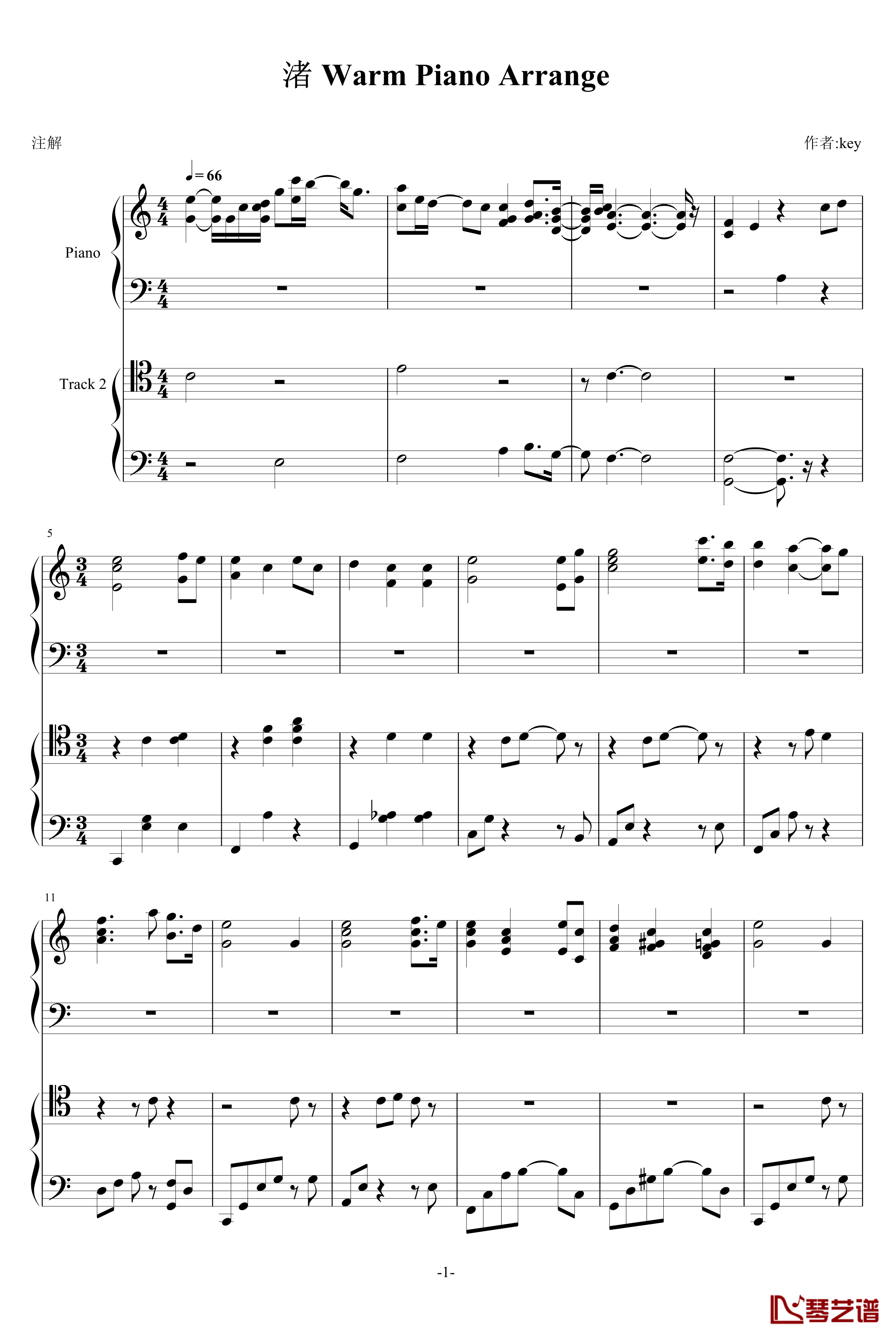 渚Warm Piano Arrange钢琴谱-古河渚1