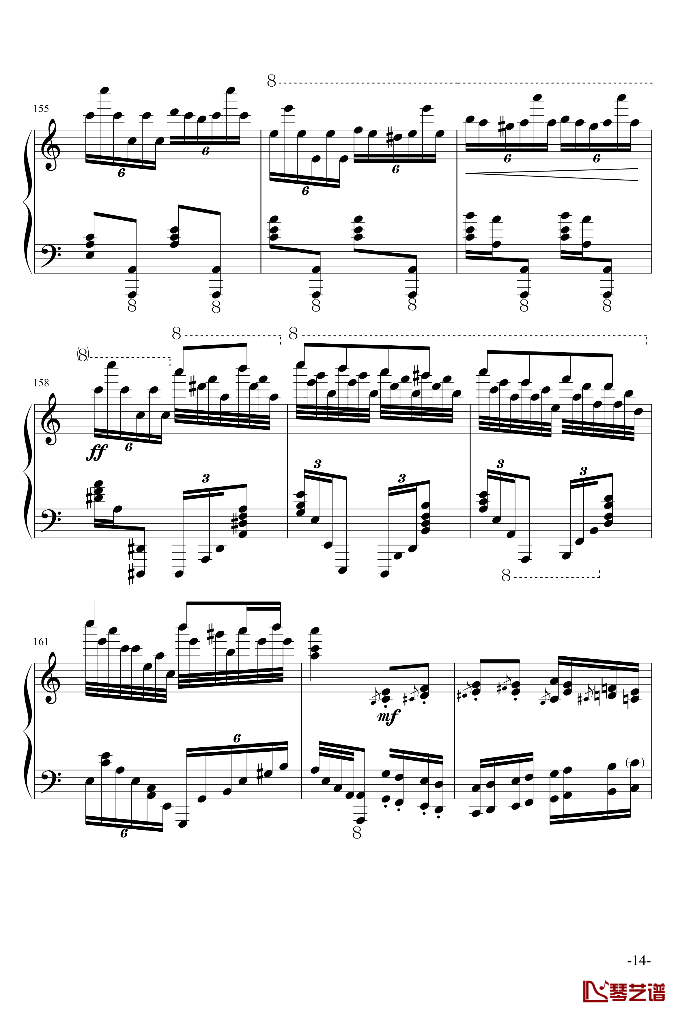 玩命版土耳其进行曲钢琴谱-莫扎特14