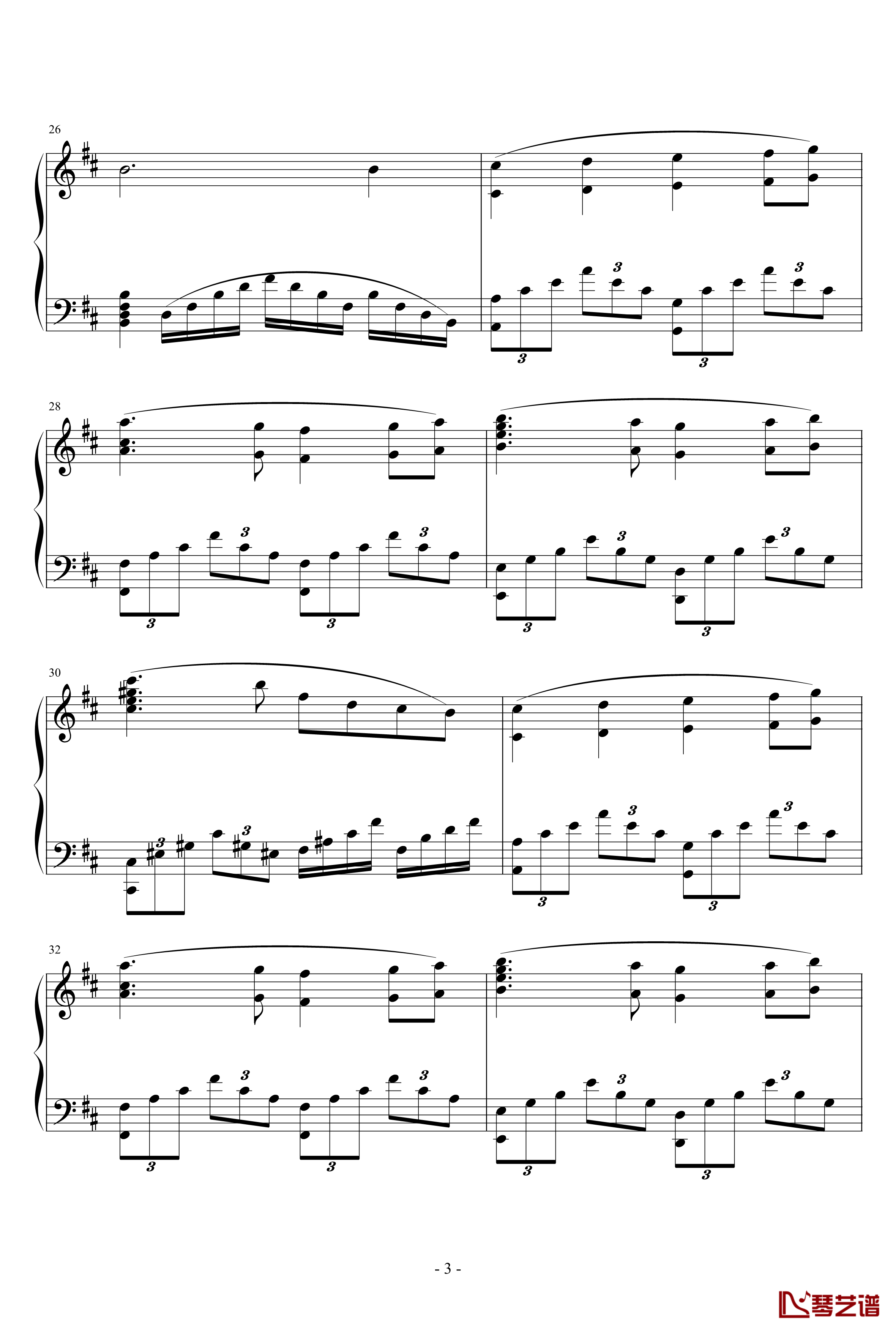 天鹅湖场景旋律钢琴谱-柴科夫斯基-Peter Ilyich Tchaikovsky3