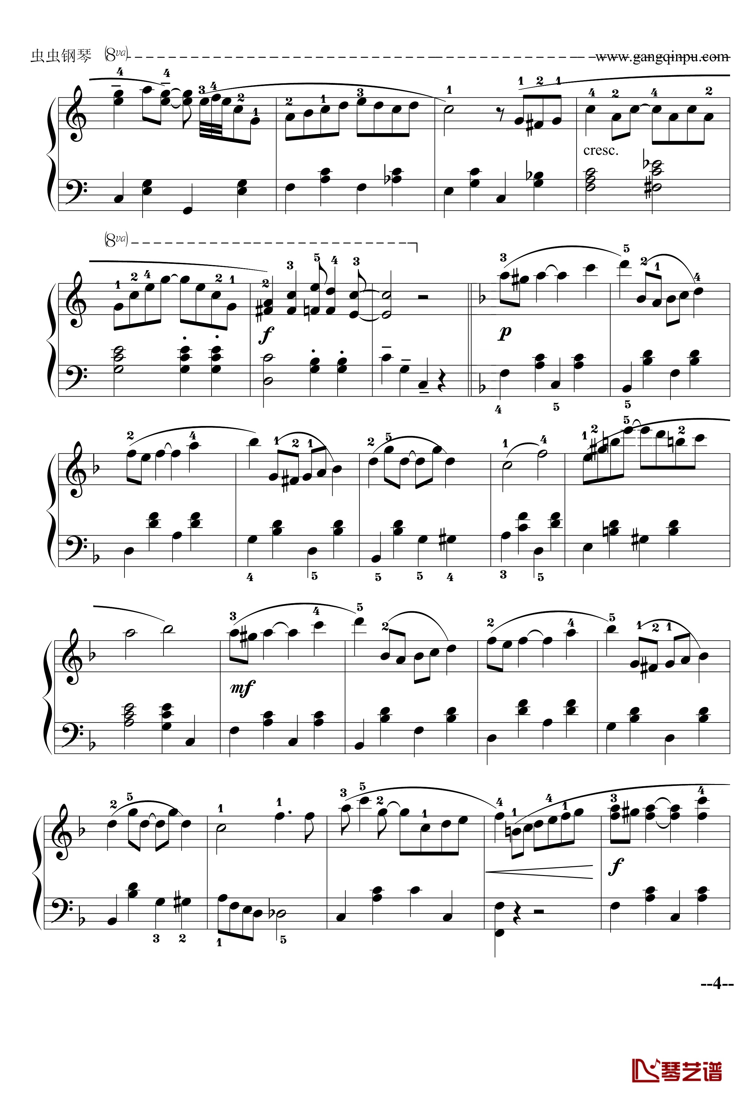 The Entertainer钢琴谱-简易完整版-Scott Joplin4