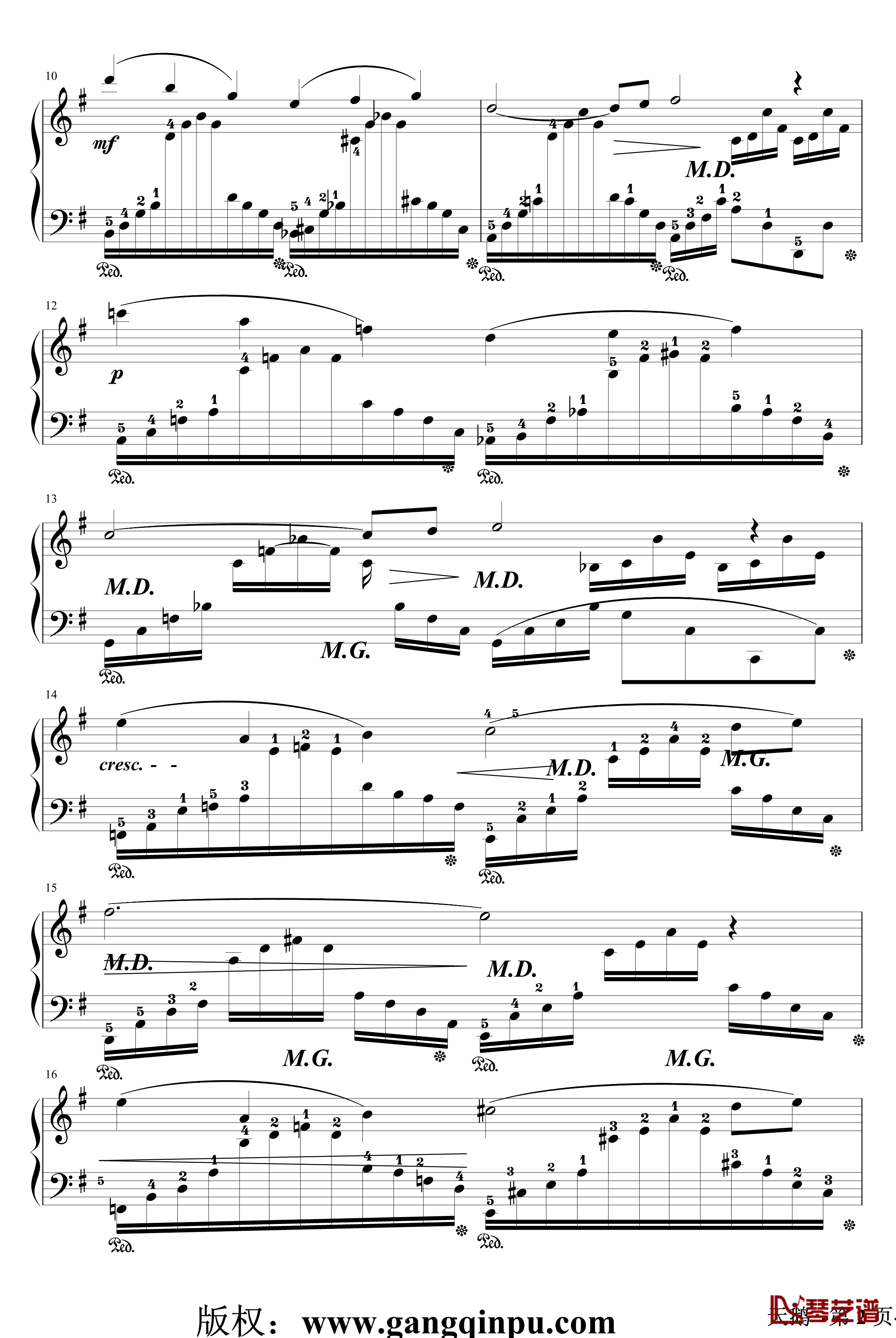 天鹅钢琴谱-带指法-圣桑2