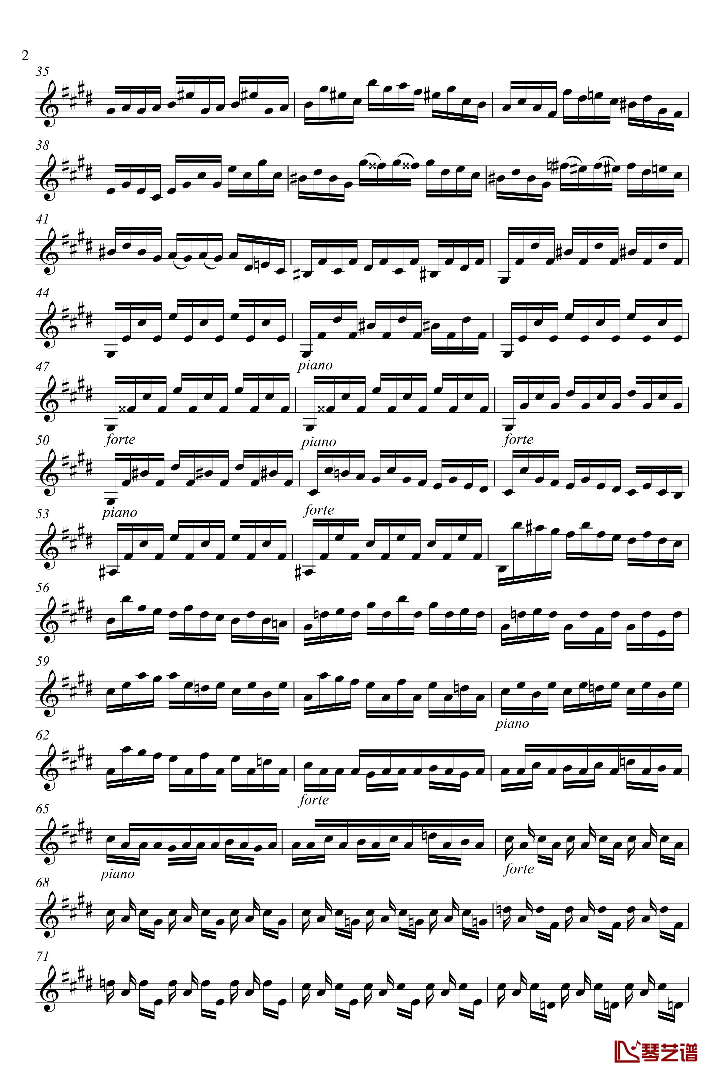 第3号无伴奏小提琴组曲钢琴谱-前奏曲-巴赫2