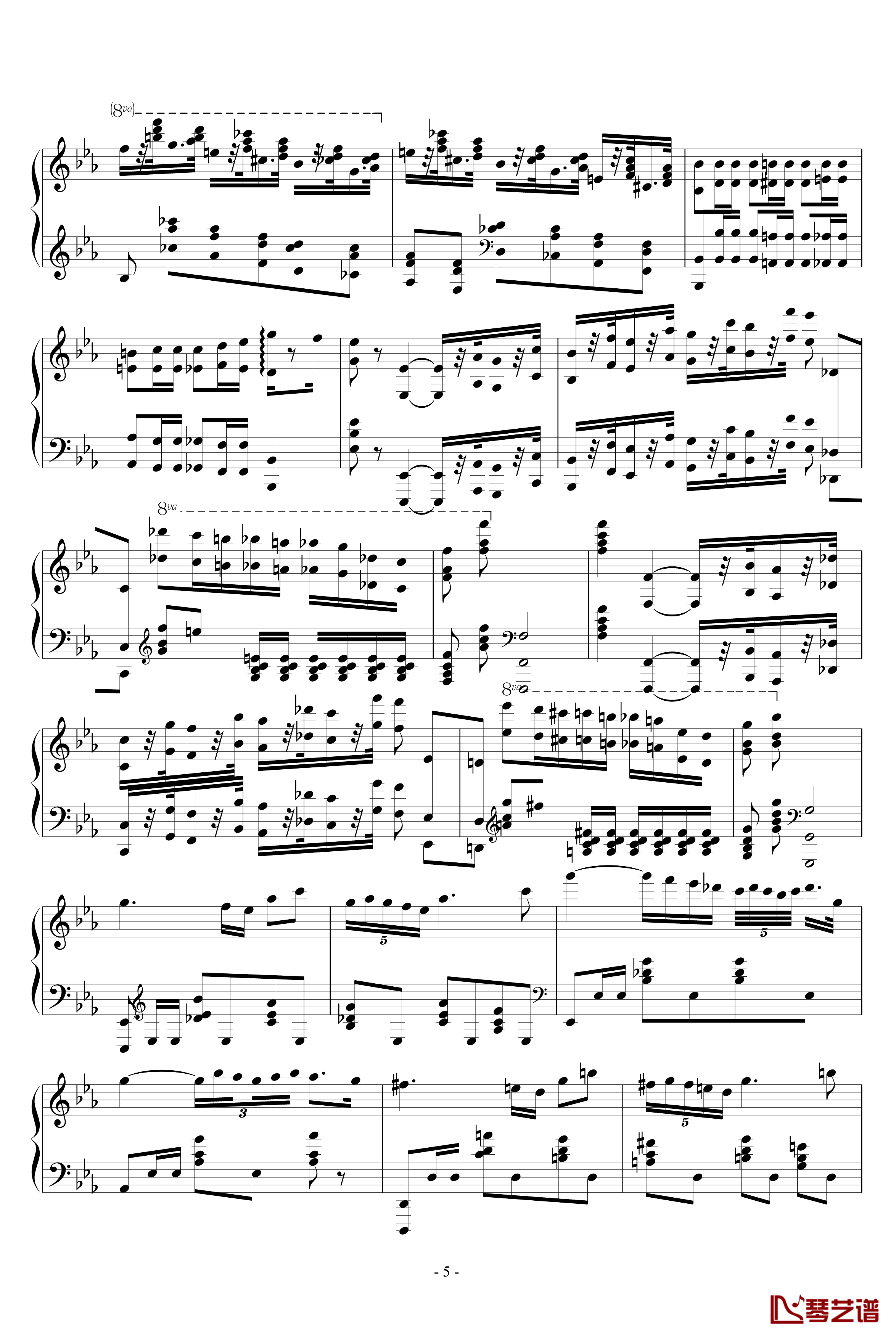 肖邦大波兰舞曲opus22钢琴谱-肖邦-chopin5