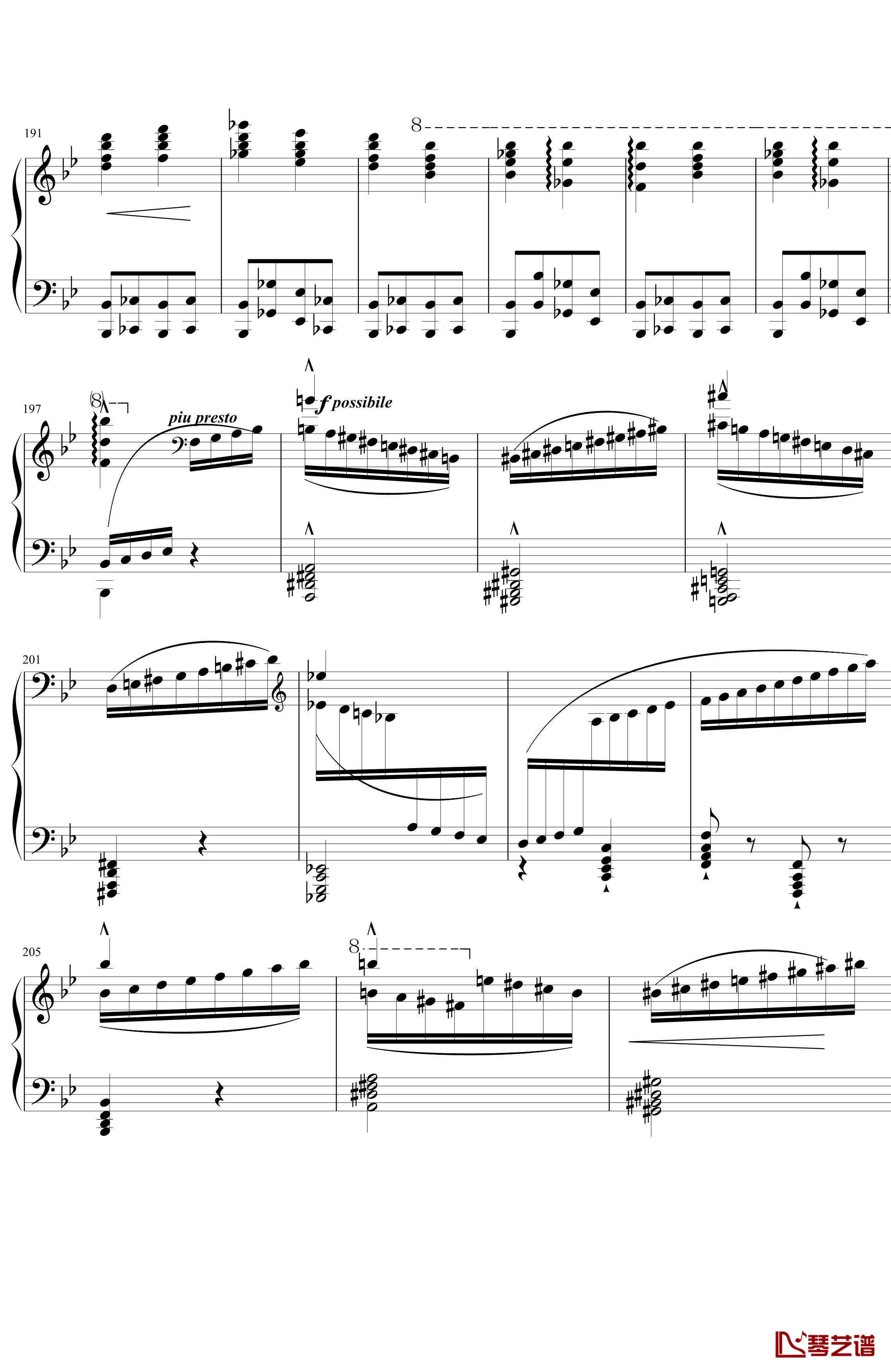 香槟之歌钢琴谱-《唐璜的回忆》选段-最难钢琴曲-李斯特9