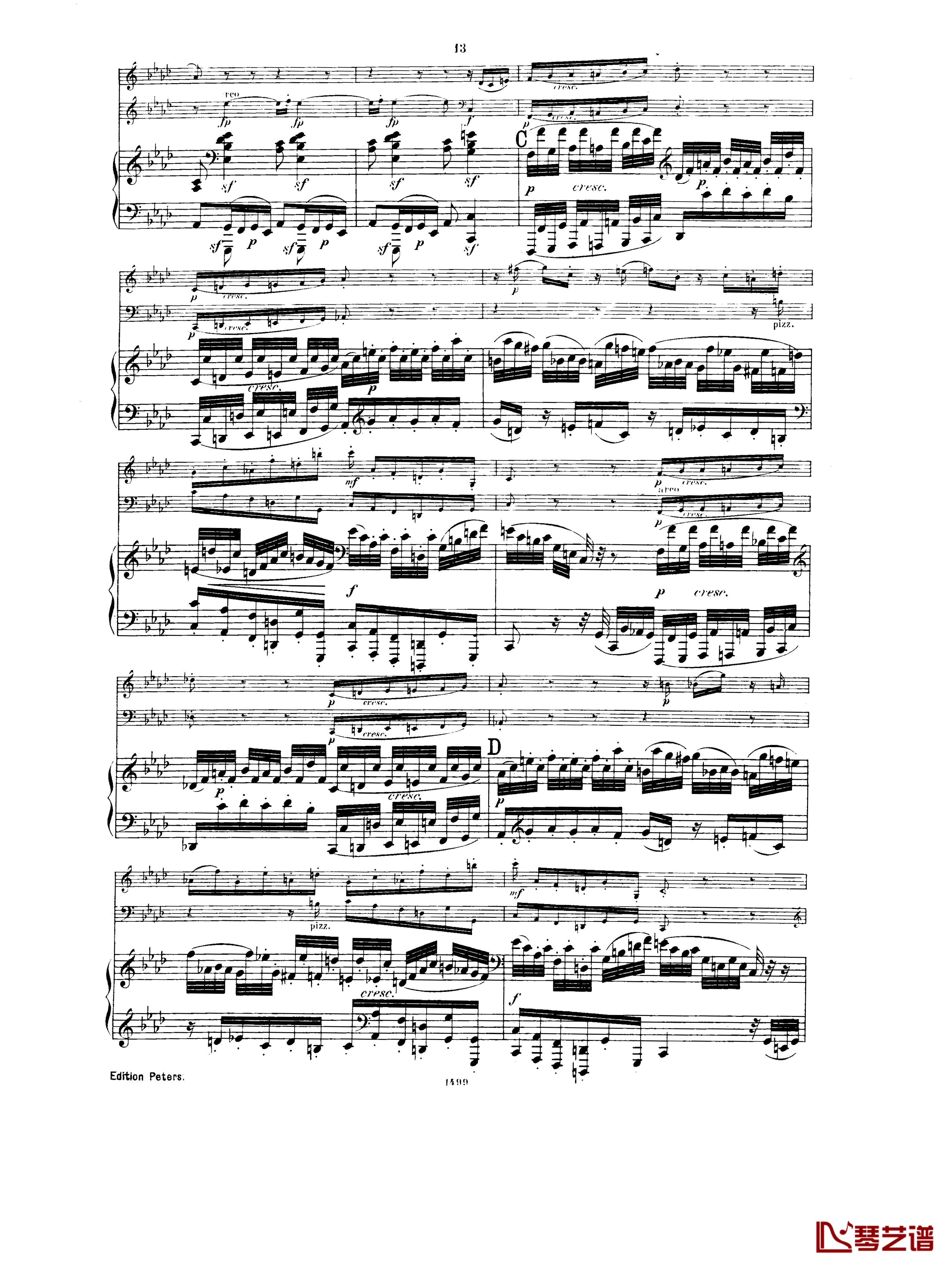  降E大调第一钢琴三重奏  Op.12钢琴谱-胡梅尔12