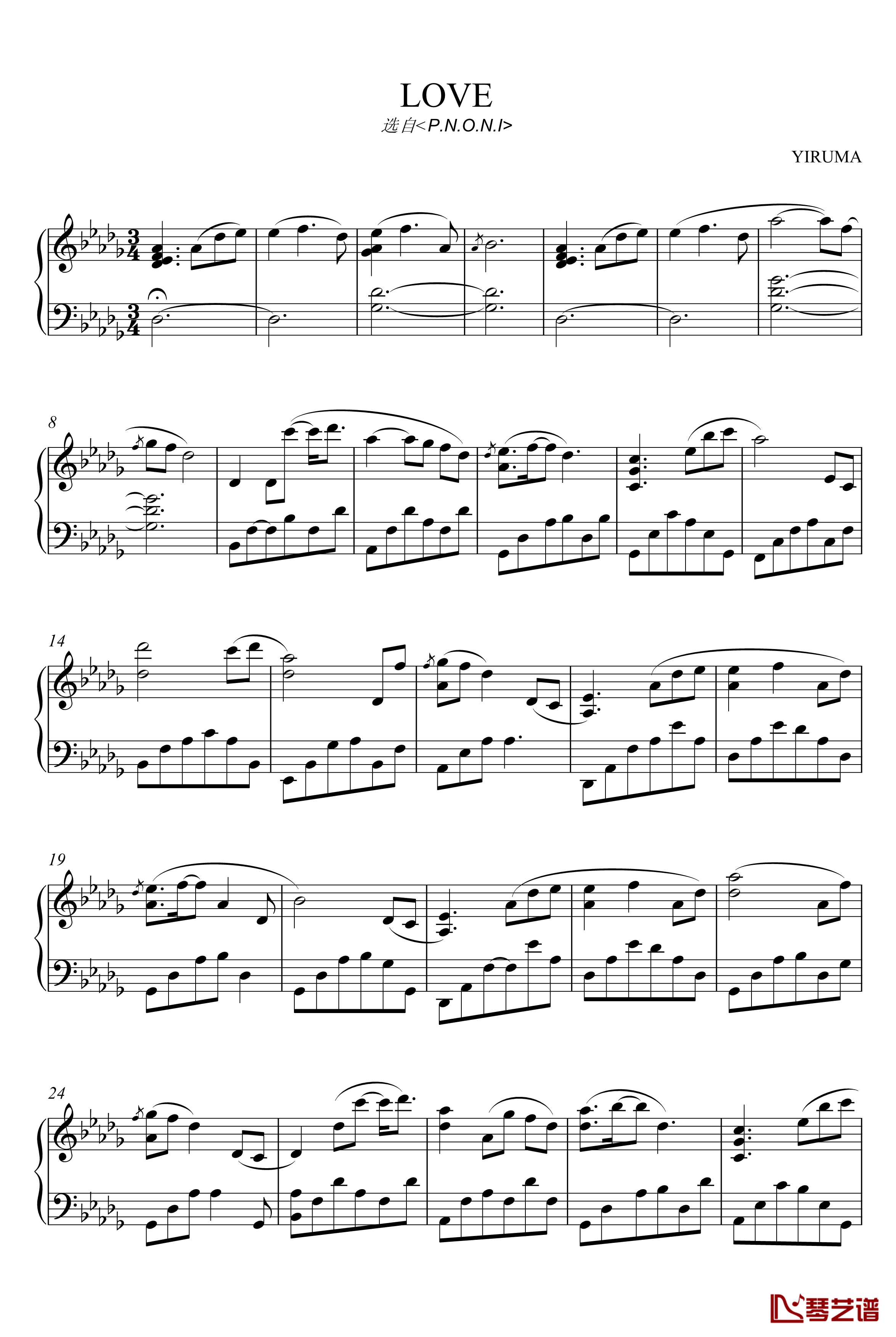 love钢琴谱-Yiruma1