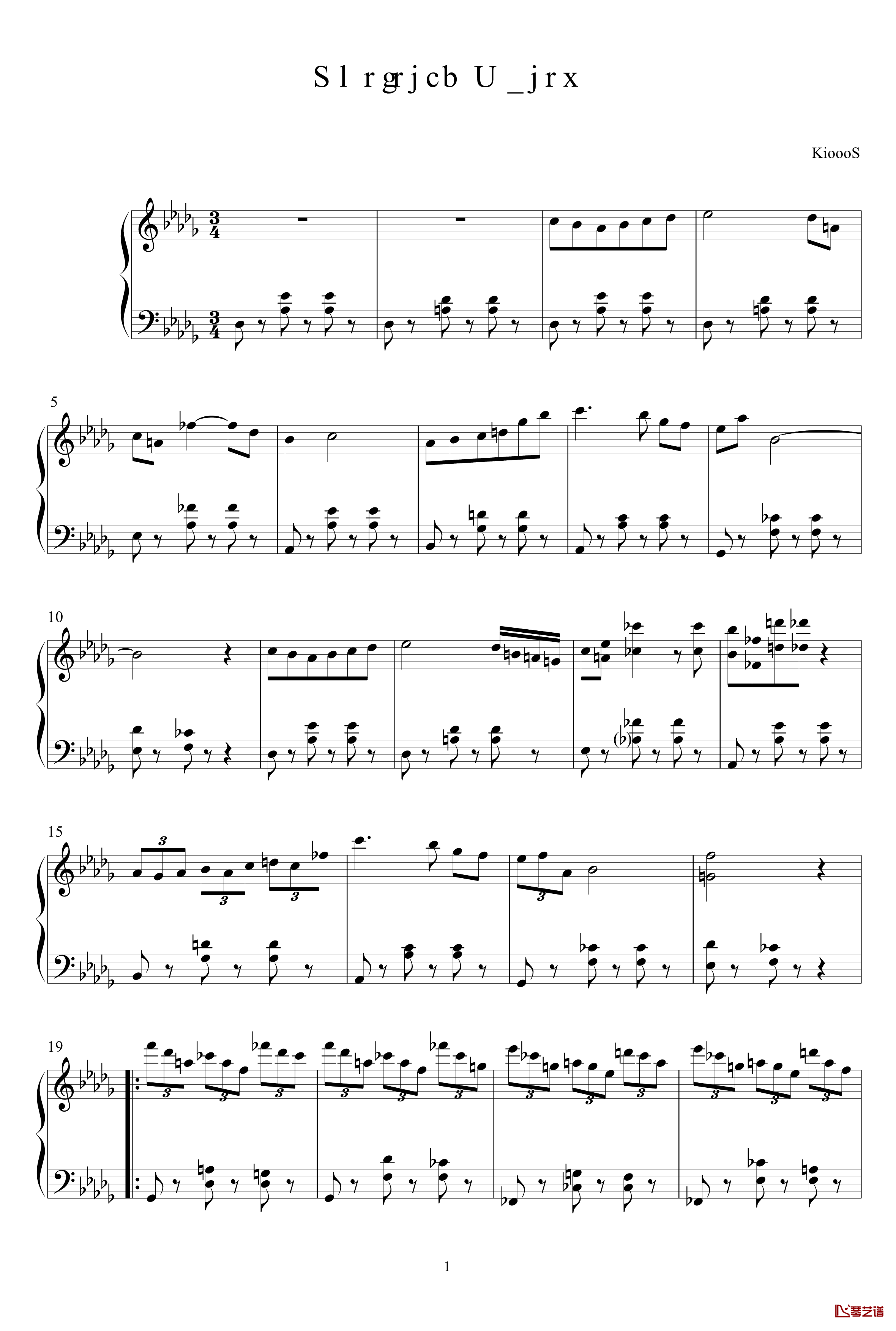 Untitled Waltz钢琴谱-KioooS1