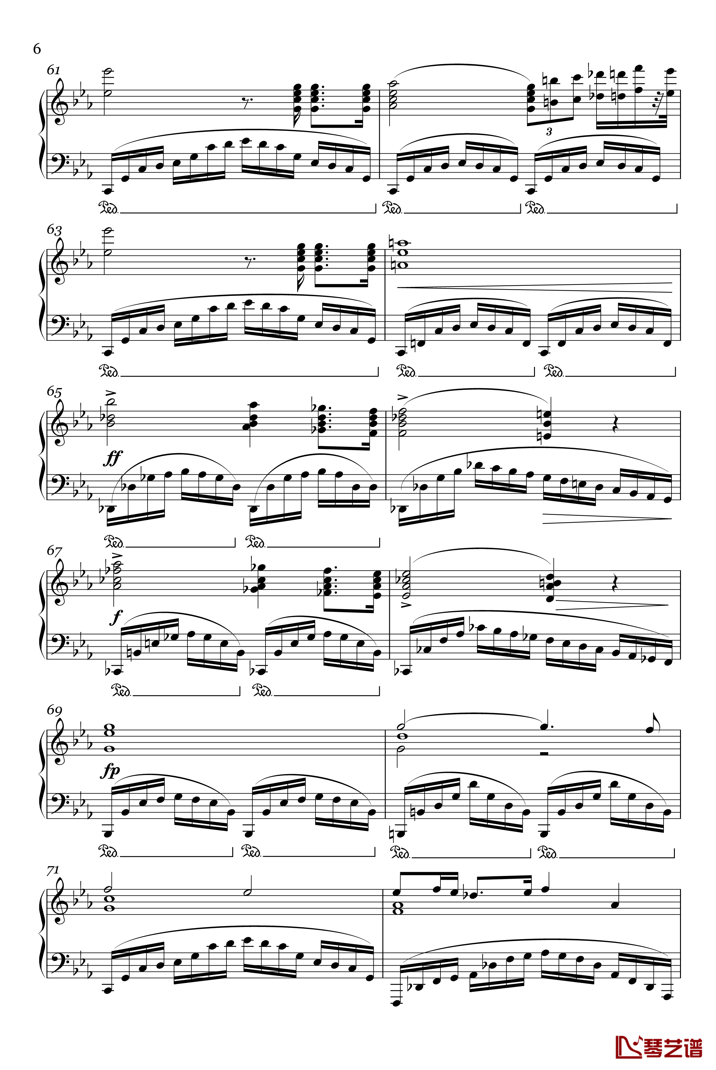 革命练习曲Op.10, No.12钢琴谱-肖邦-chopin6