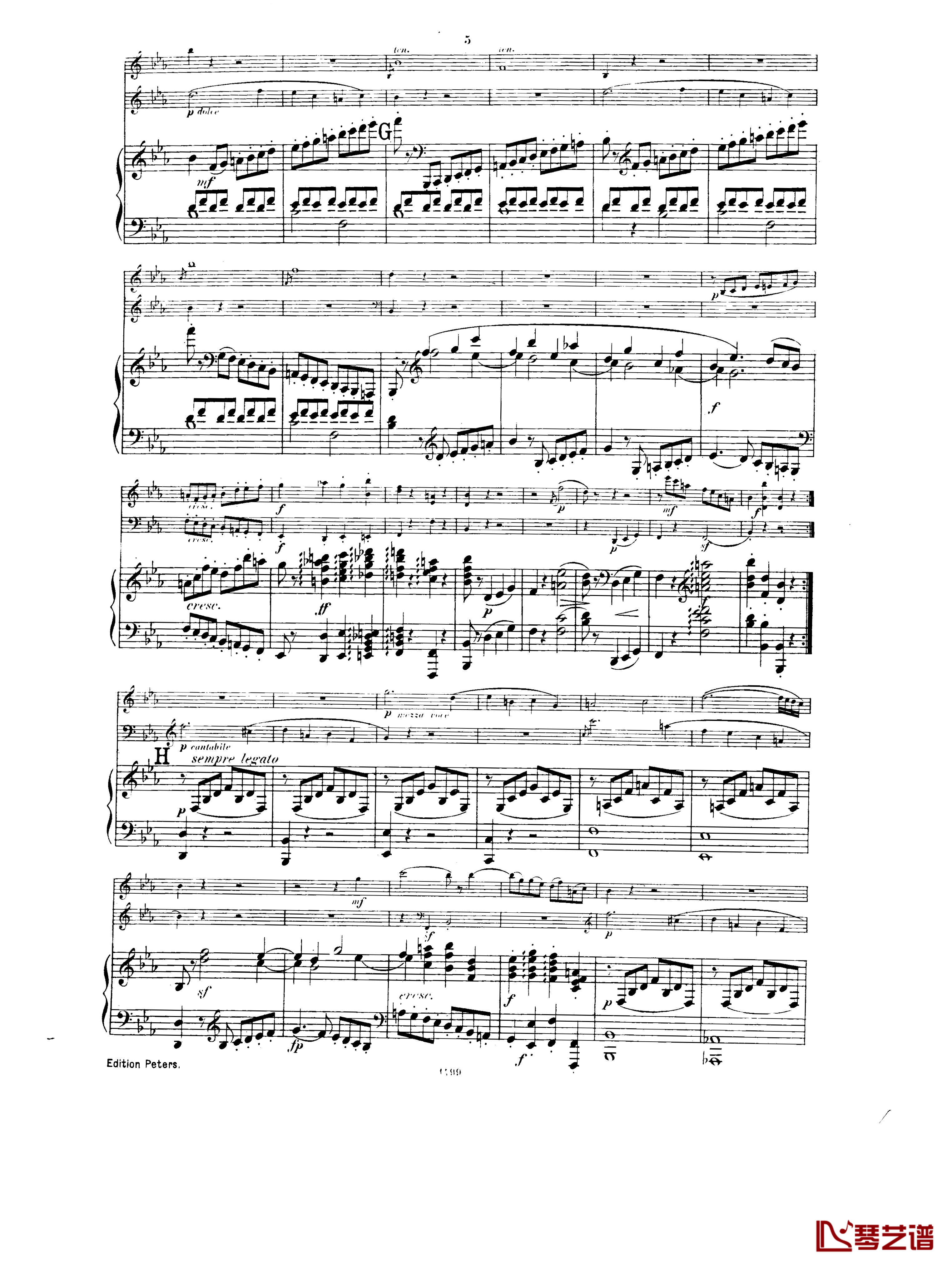  降E大调第一钢琴三重奏  Op.12钢琴谱-胡梅尔4