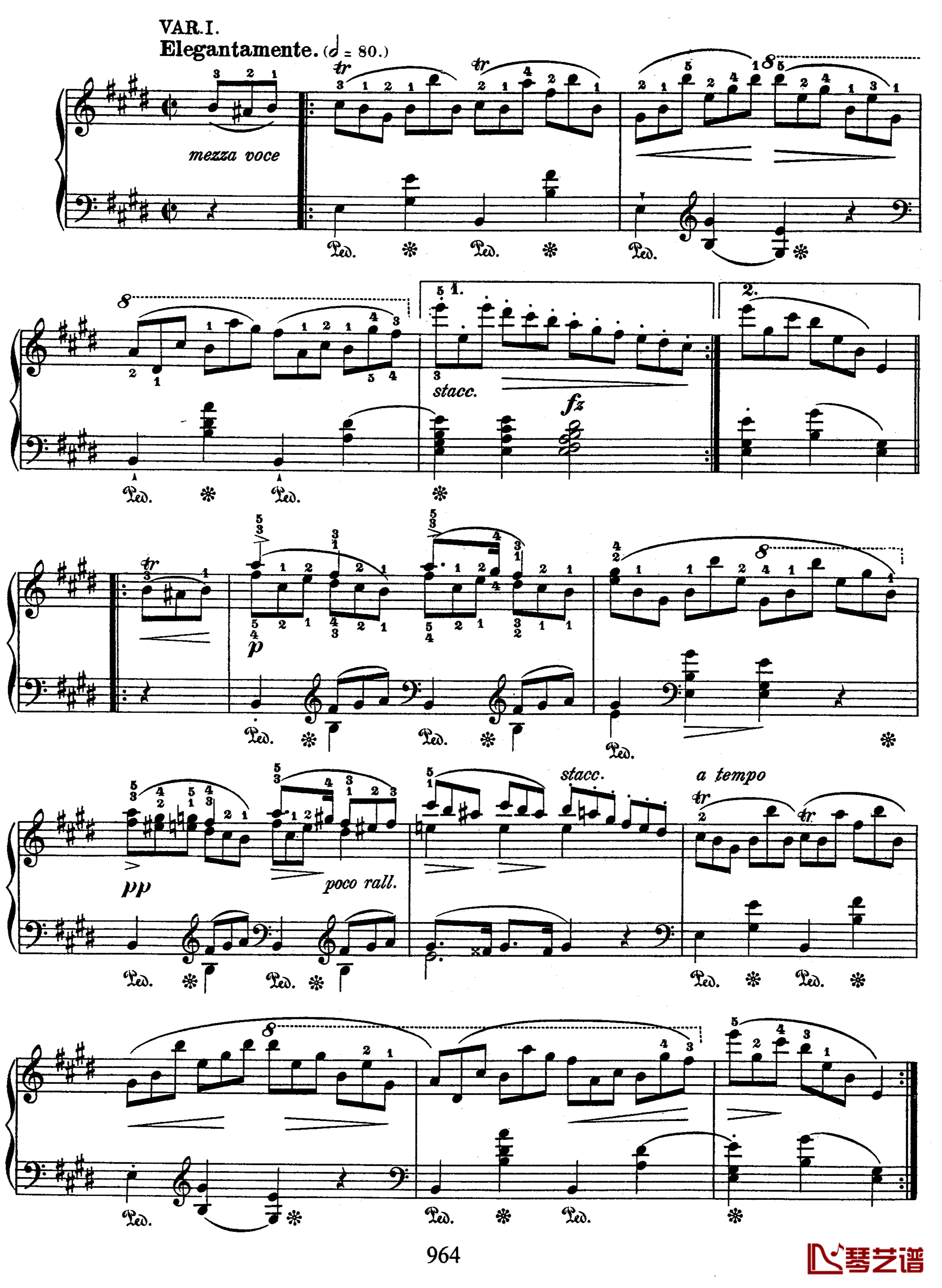 E大调德国歌调变奏曲钢琴谱-肖邦-chopin3