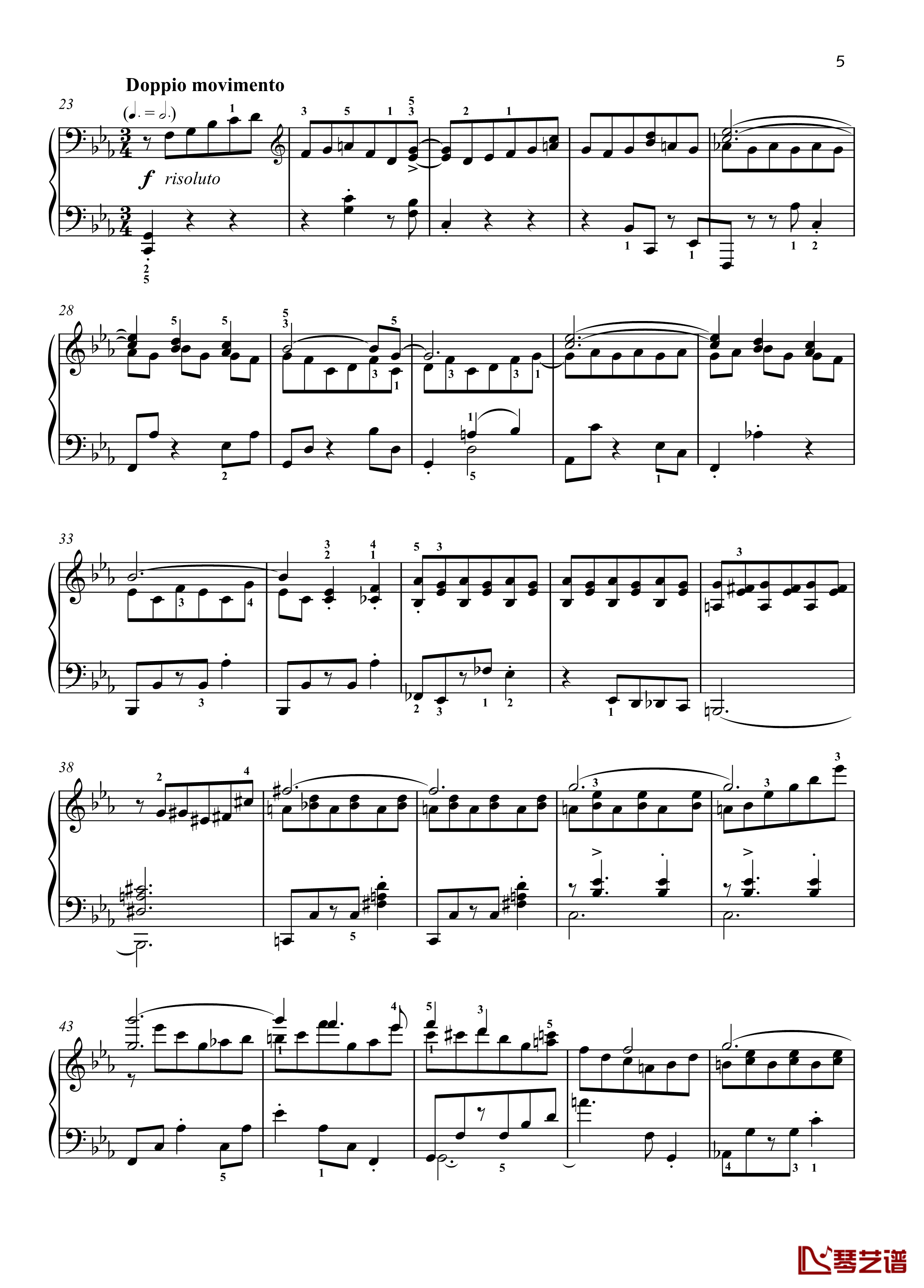 No. 2. Dream. Moderato钢琴谱-带指法- 八首音乐会练习曲 Eight Concert ?tudes Op 40 -爵士-尼古拉·凯帕斯汀5