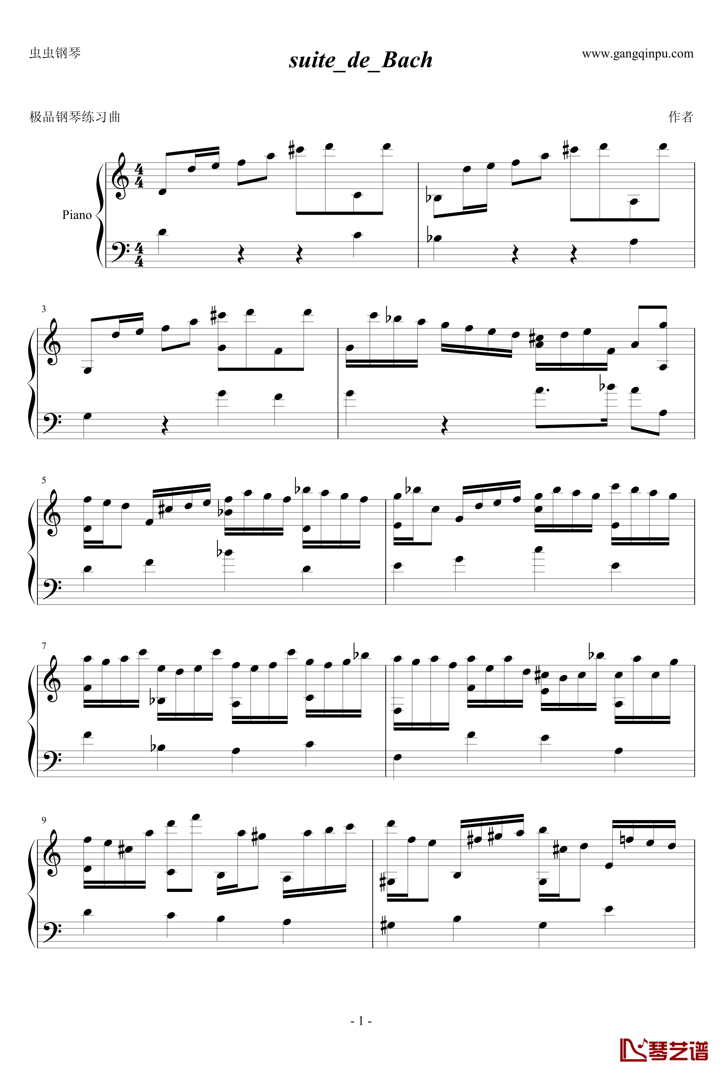 suite de Bach钢琴谱-J.S.巴赫1