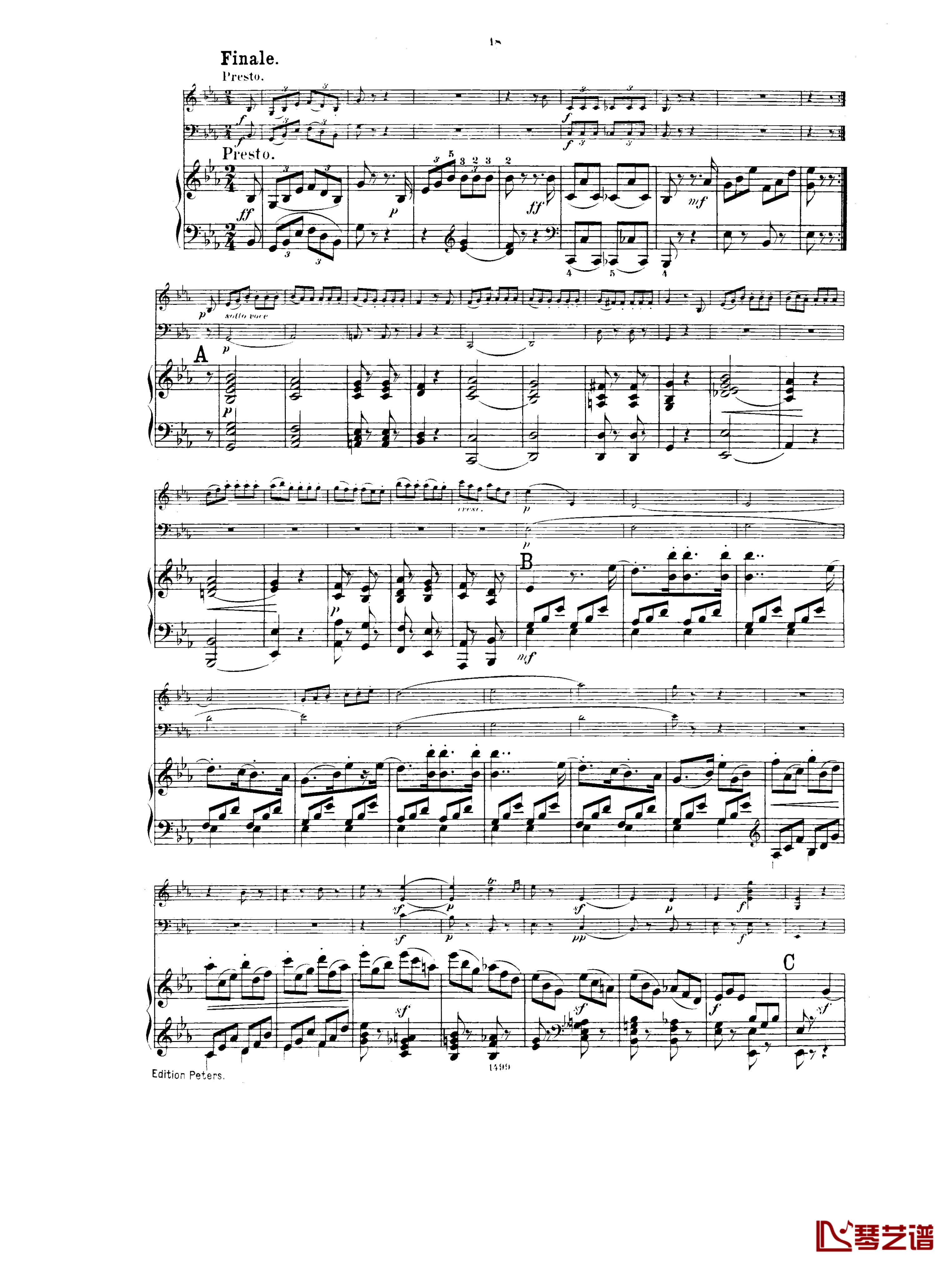  降E大调第一钢琴三重奏  Op.12钢琴谱-胡梅尔17