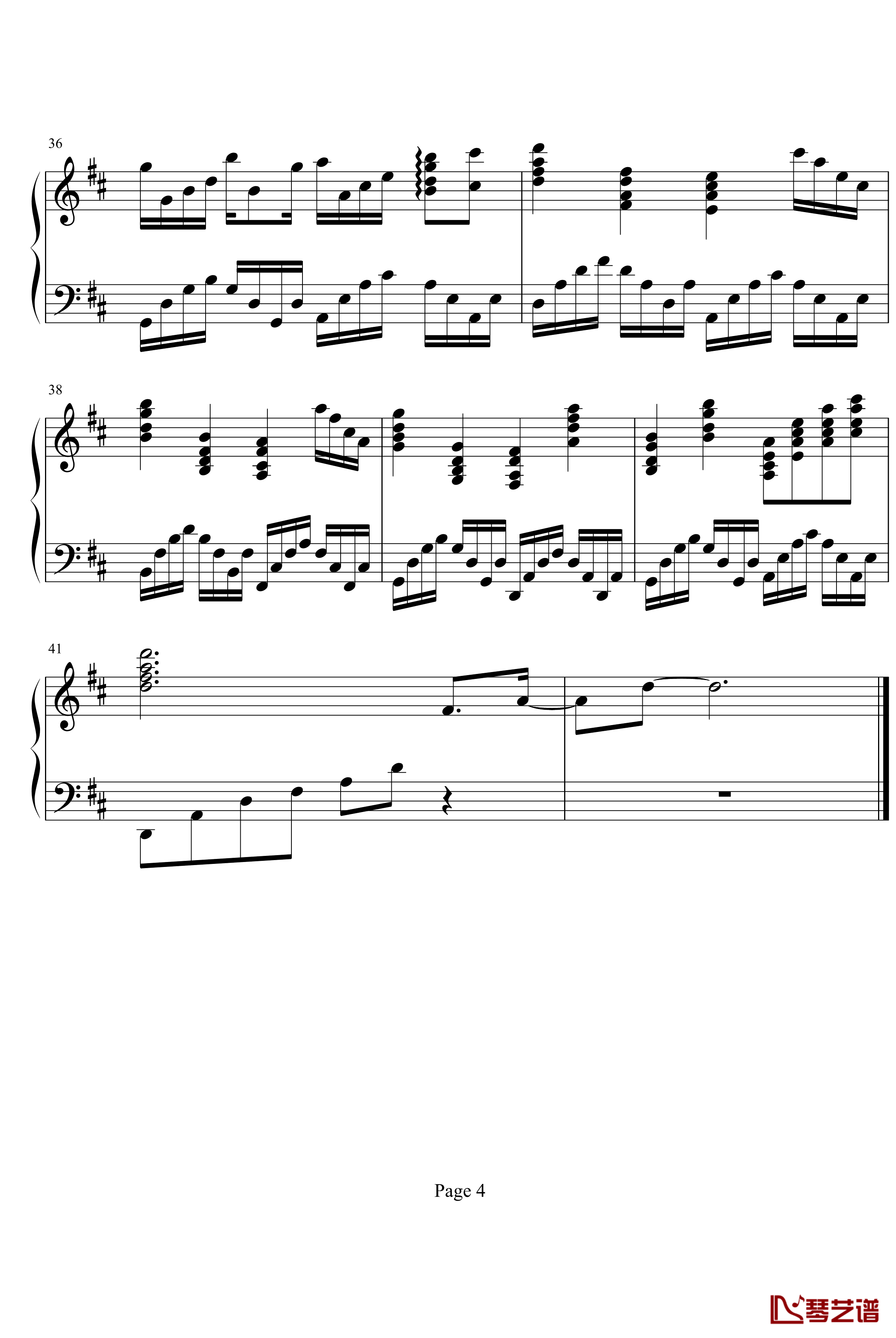 卡农钢琴谱-canon-帕赫贝尔-Pachelbel4