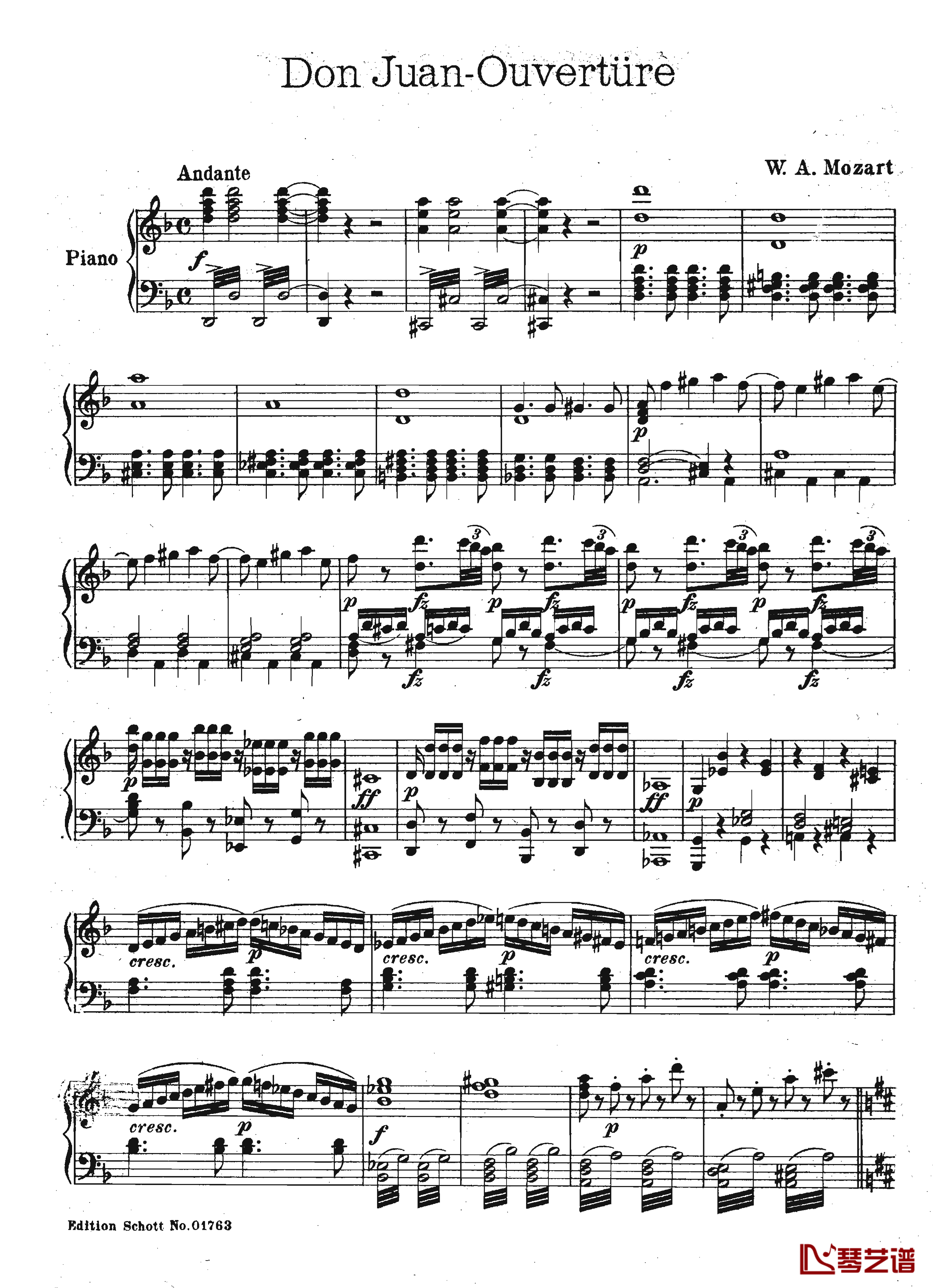 唐璜 序曲 K.527钢琴谱-莫扎特2
