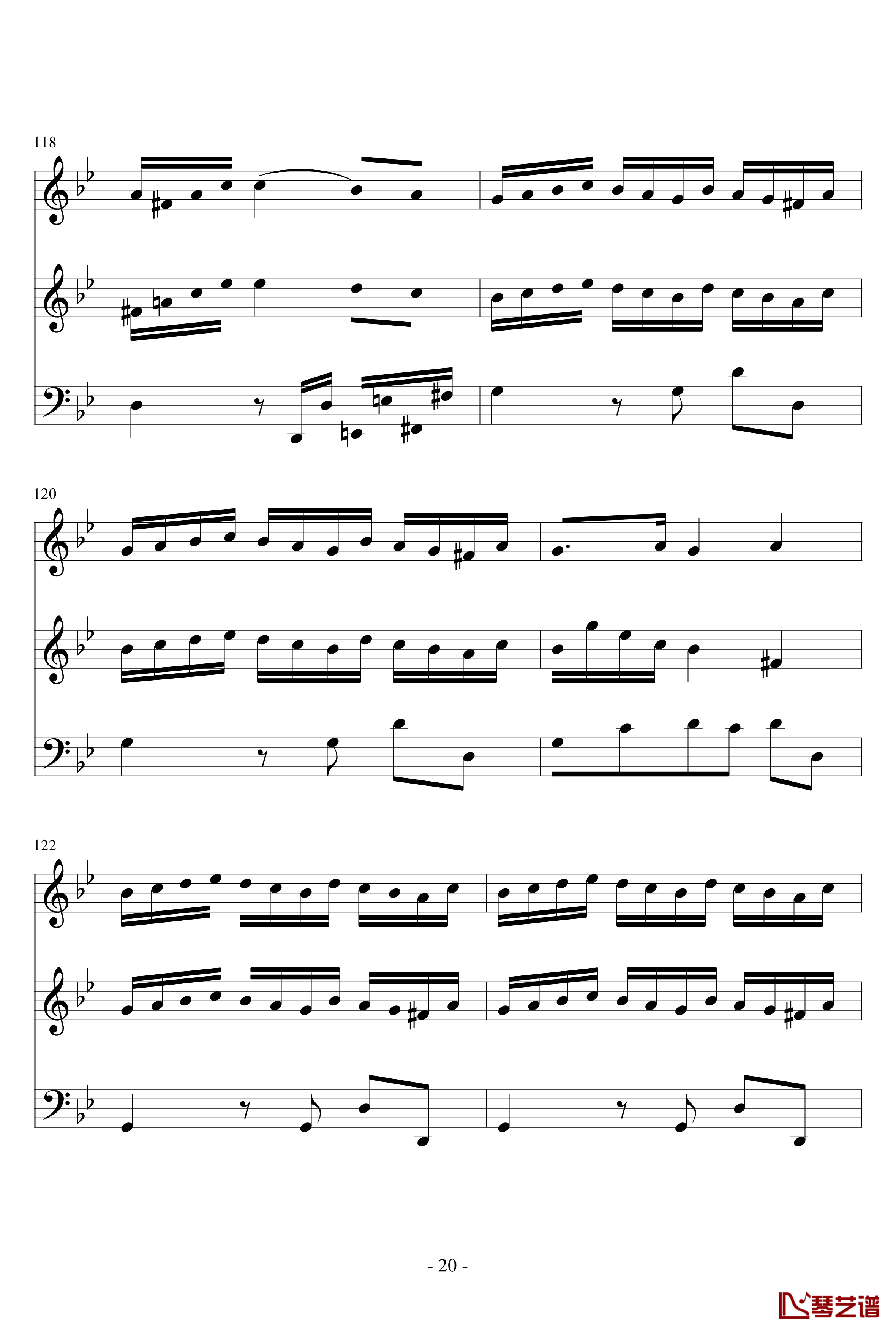 长笛与羽管键琴奏鸣曲第一乐章钢琴谱-巴赫-P.E.Bach20