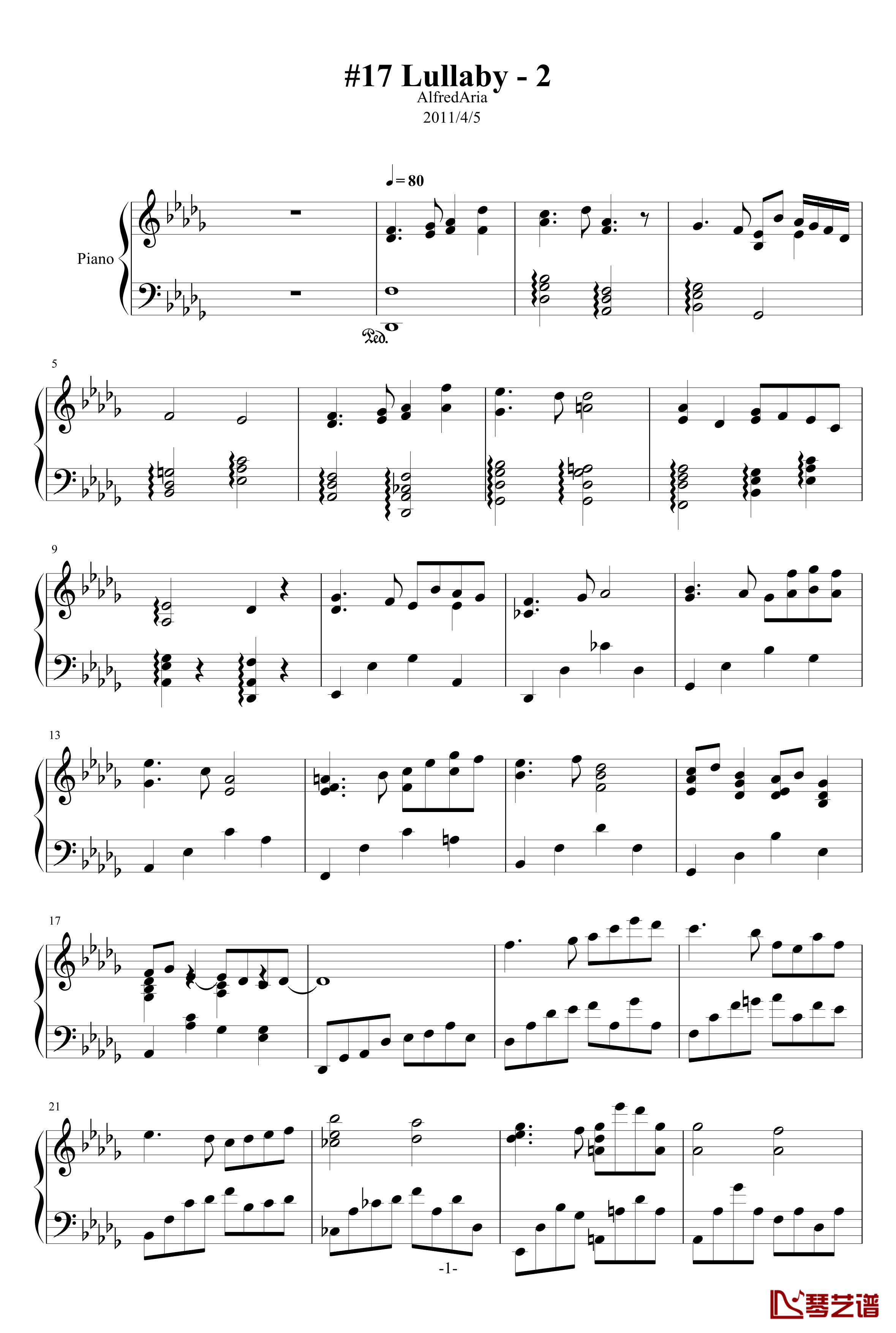 17 Lullaby2钢琴谱-AlfredAria1