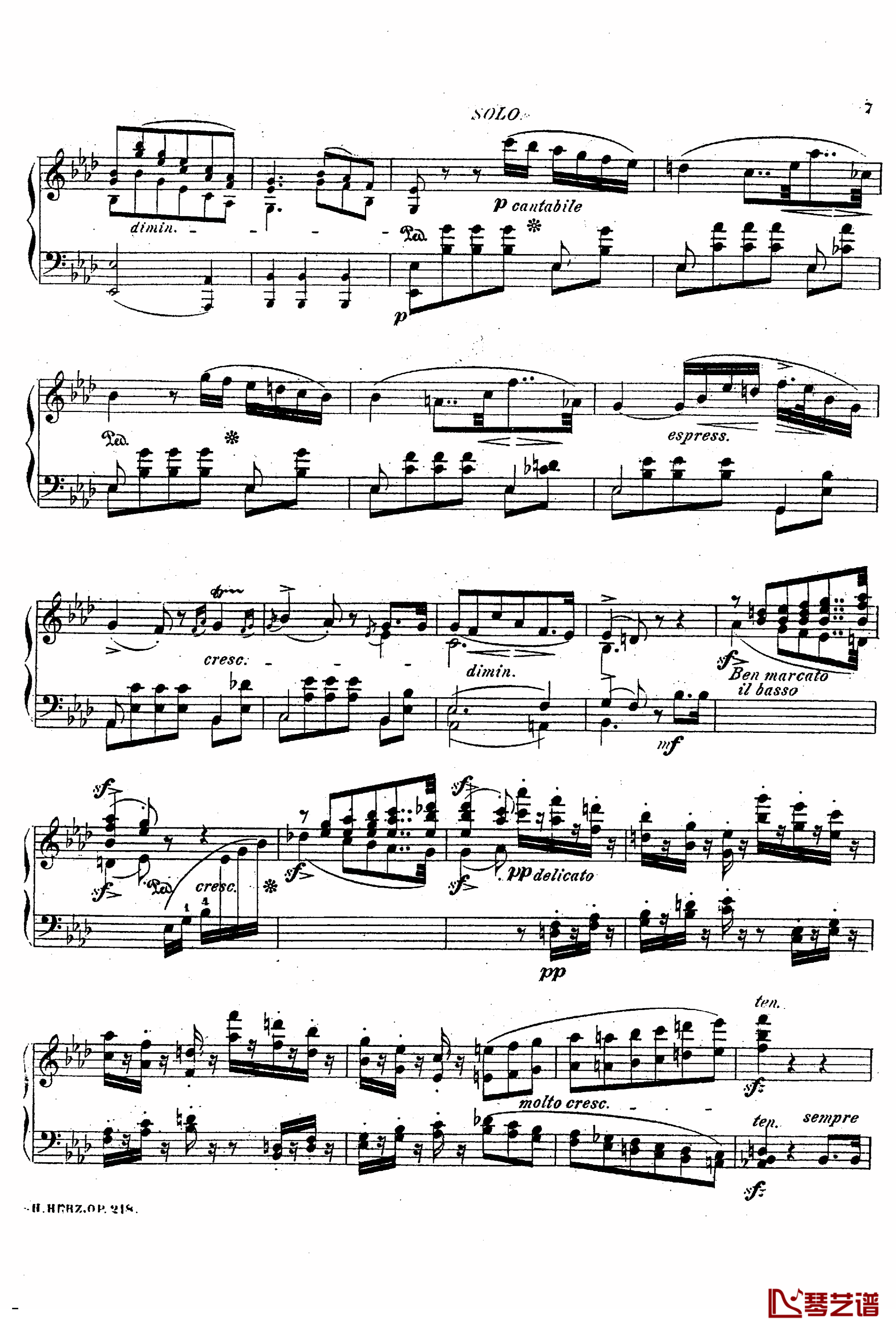 降A大调第八钢琴协奏曲Op.218钢琴谱-赫尔兹6