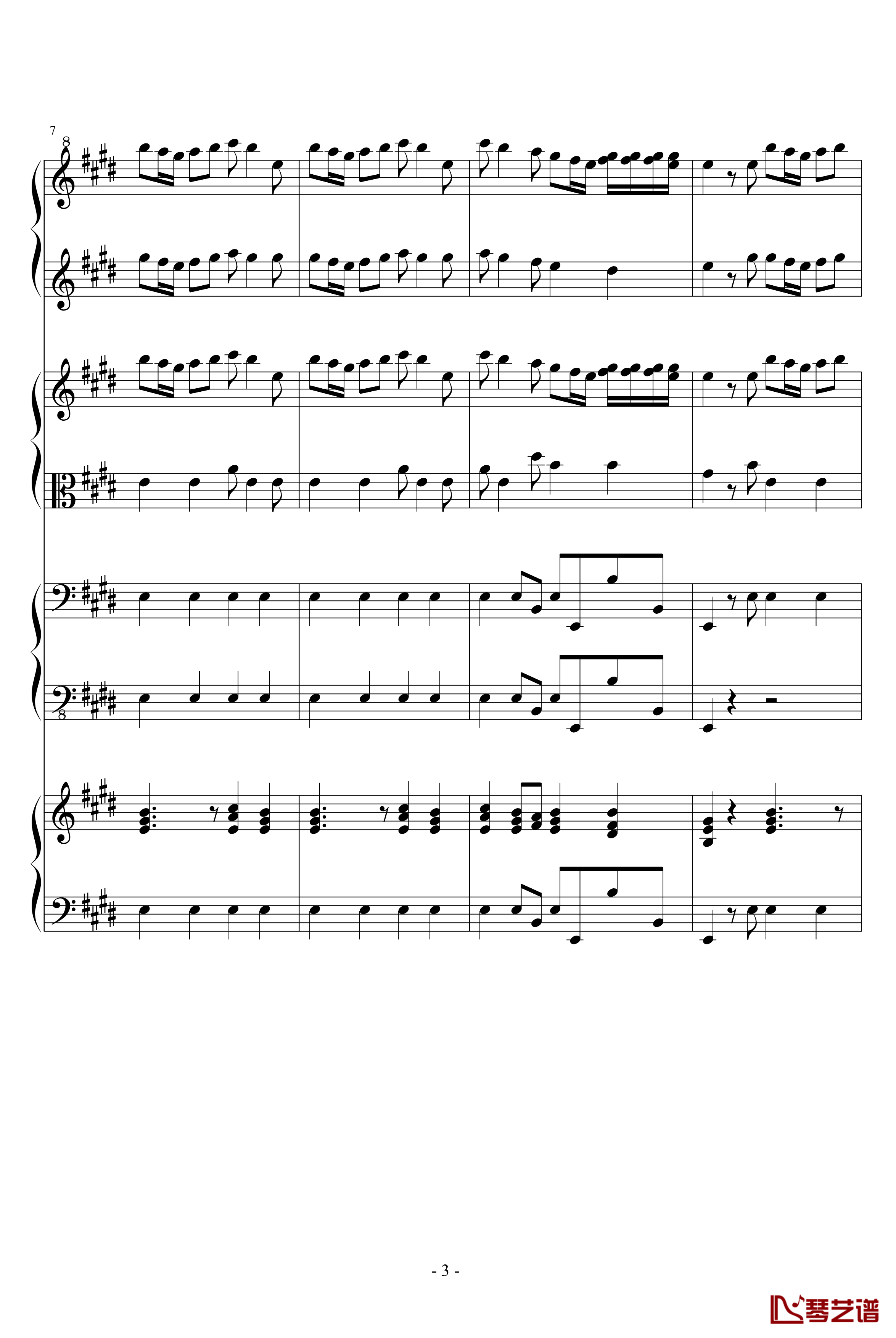 四季·春钢琴谱-钢琴四重奏-维瓦尔第3