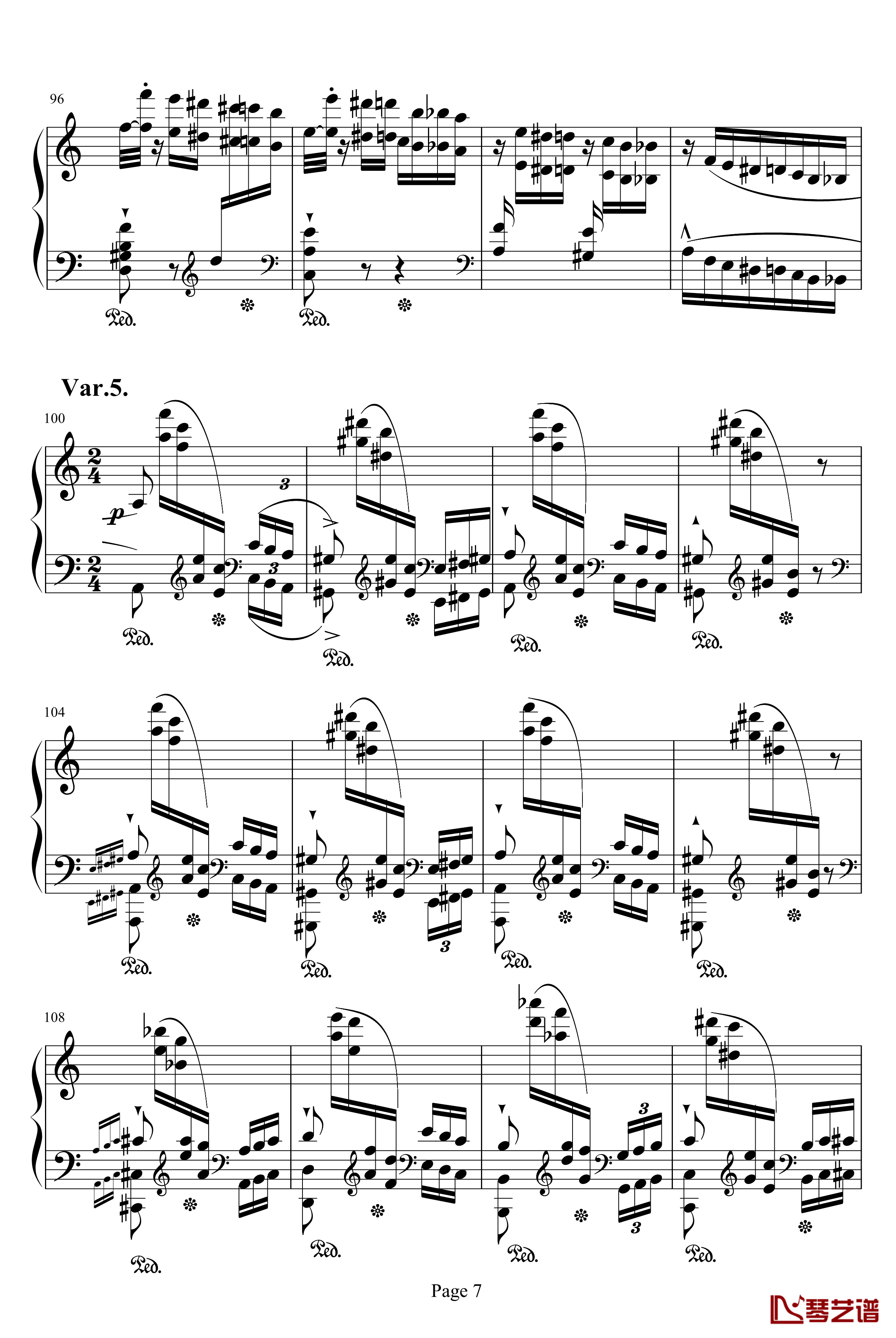 帕格尼尼练习曲钢琴谱-李斯特7