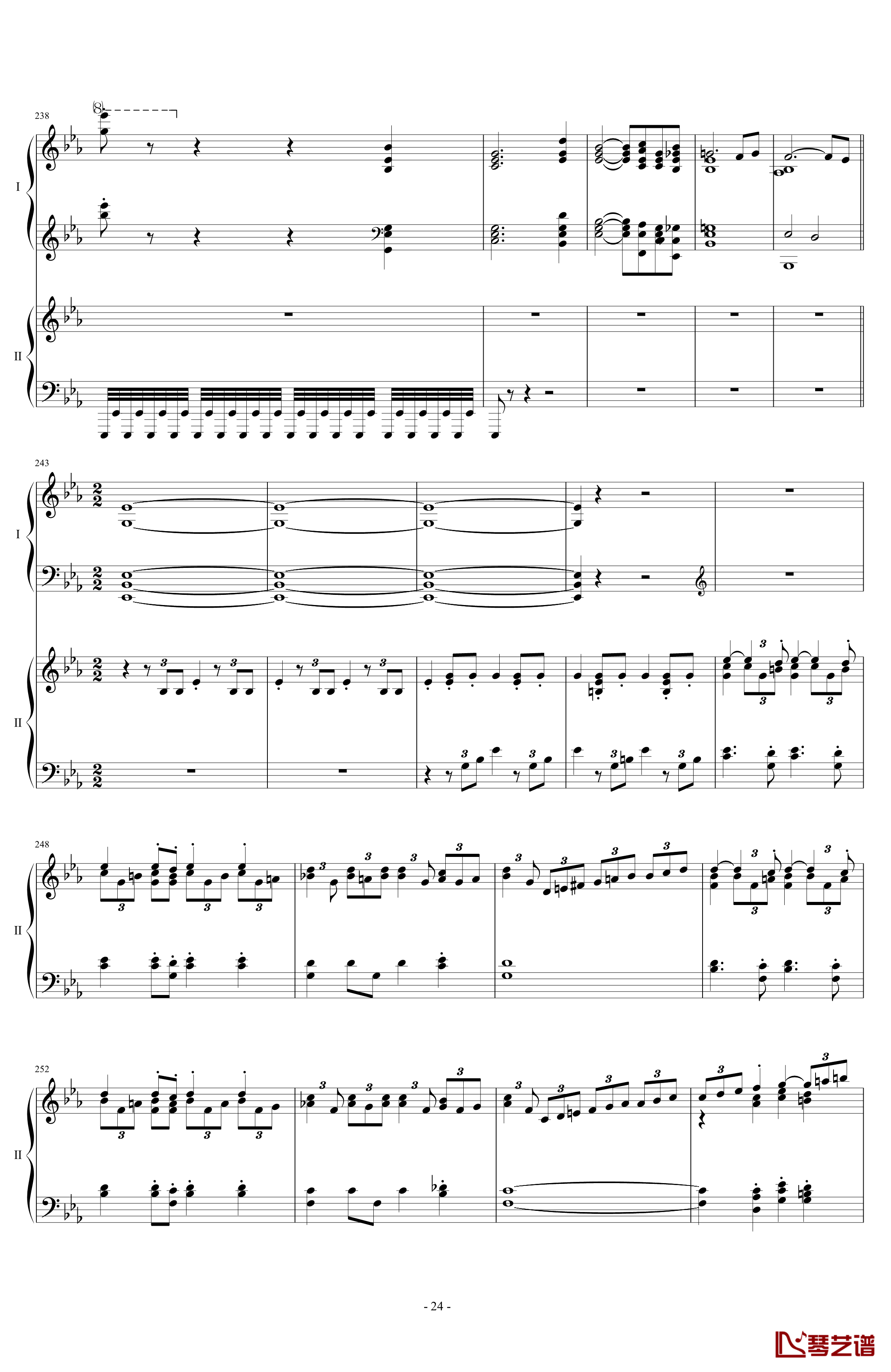 拉三第三乐章41页双钢琴钢琴谱-最难钢琴曲-拉赫马尼若夫24
