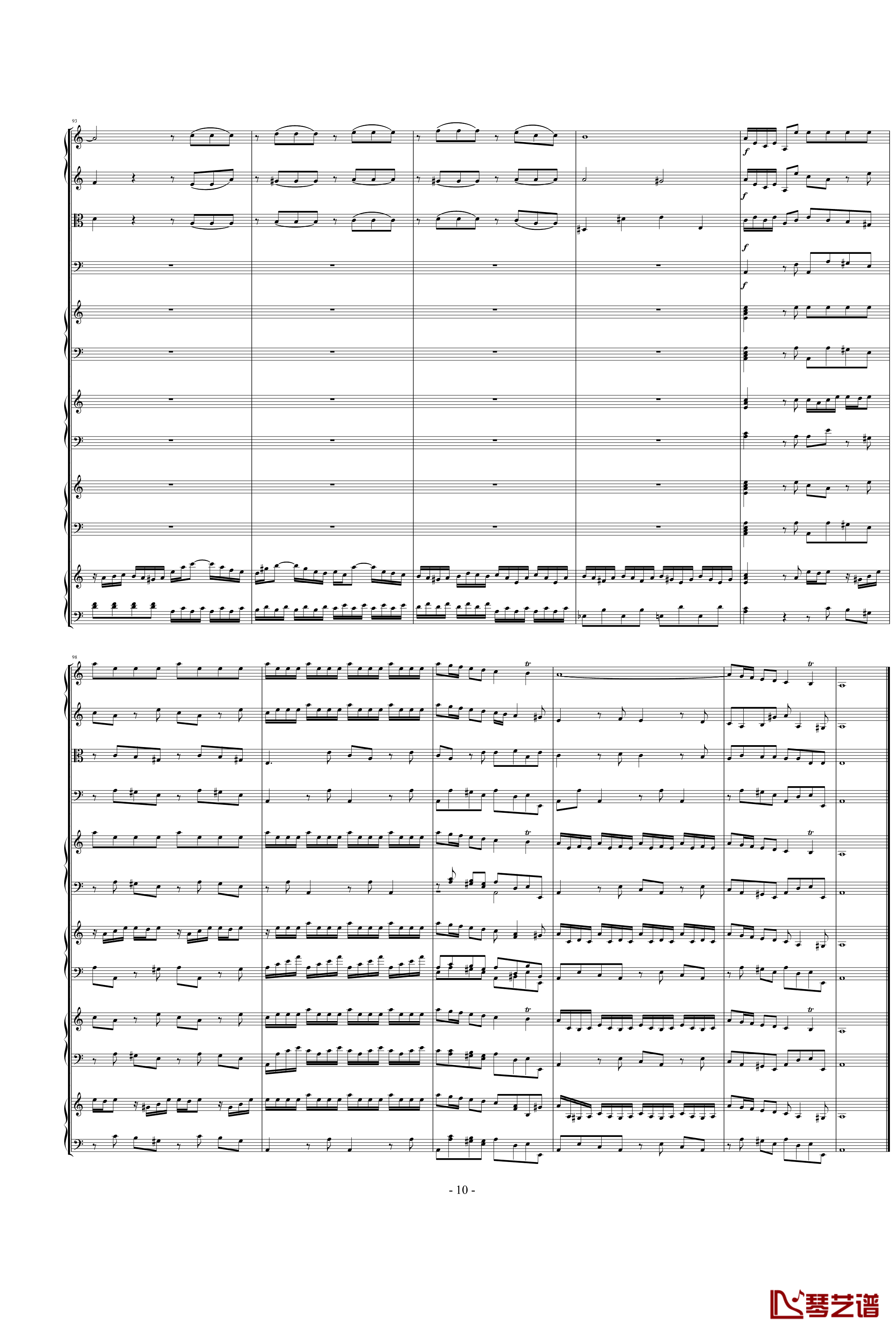 BWV1065钢琴谱-巴哈-Bach, Johann Sebastian -四羽管键琴协奏曲10