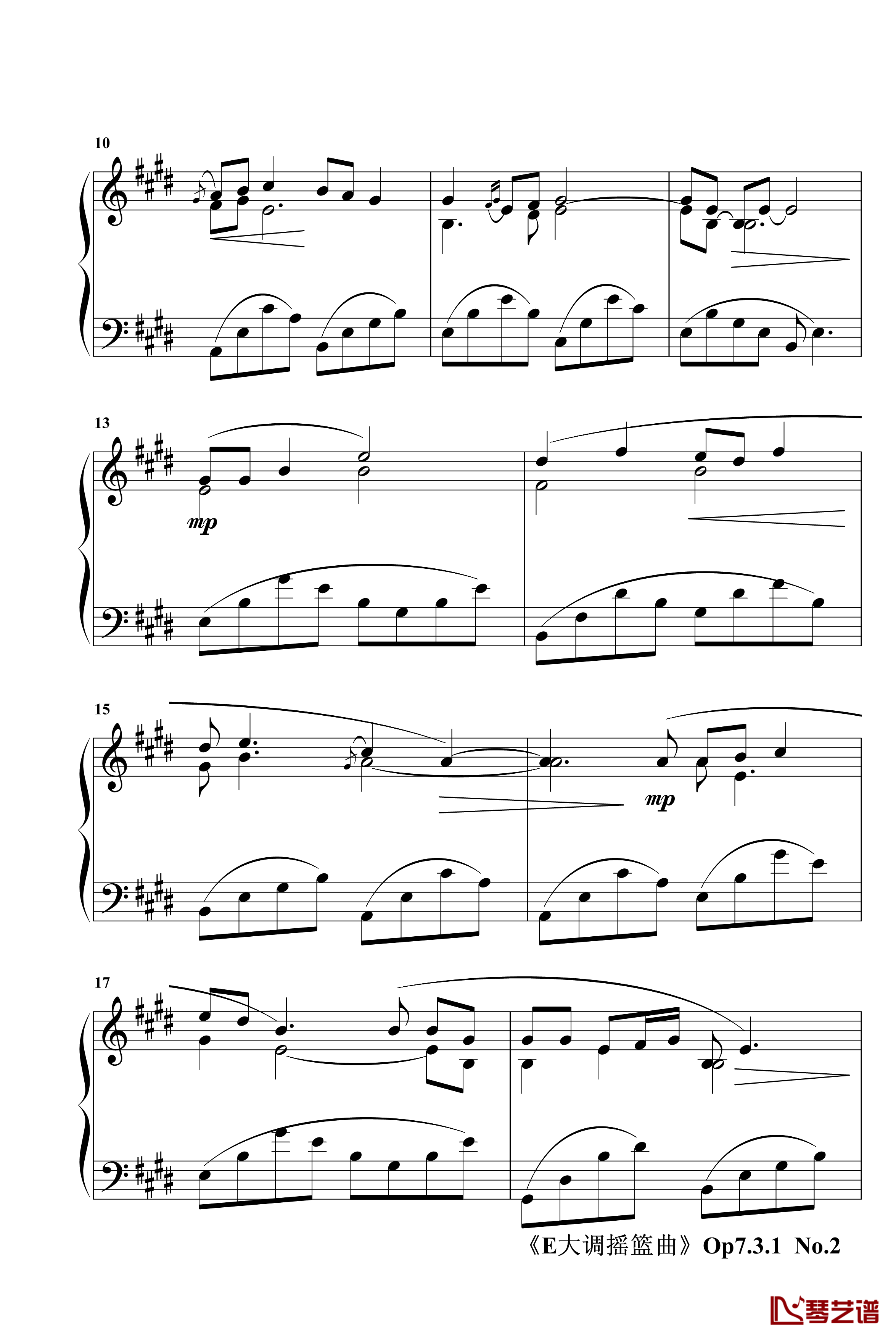 E大调摇篮曲Op7.3.1钢琴谱-jerry57432