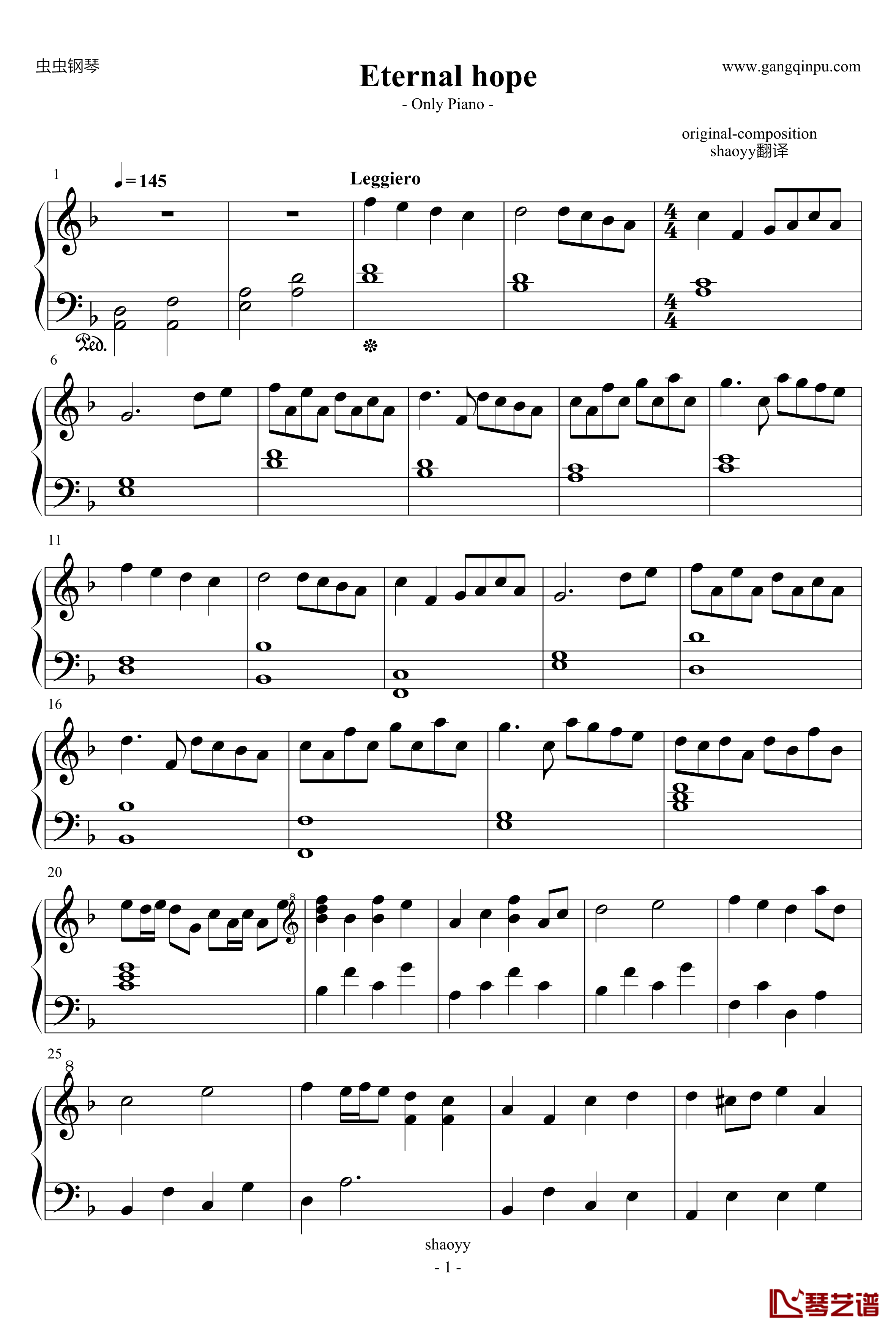 Eternal Hope钢琴谱-Original Composition1