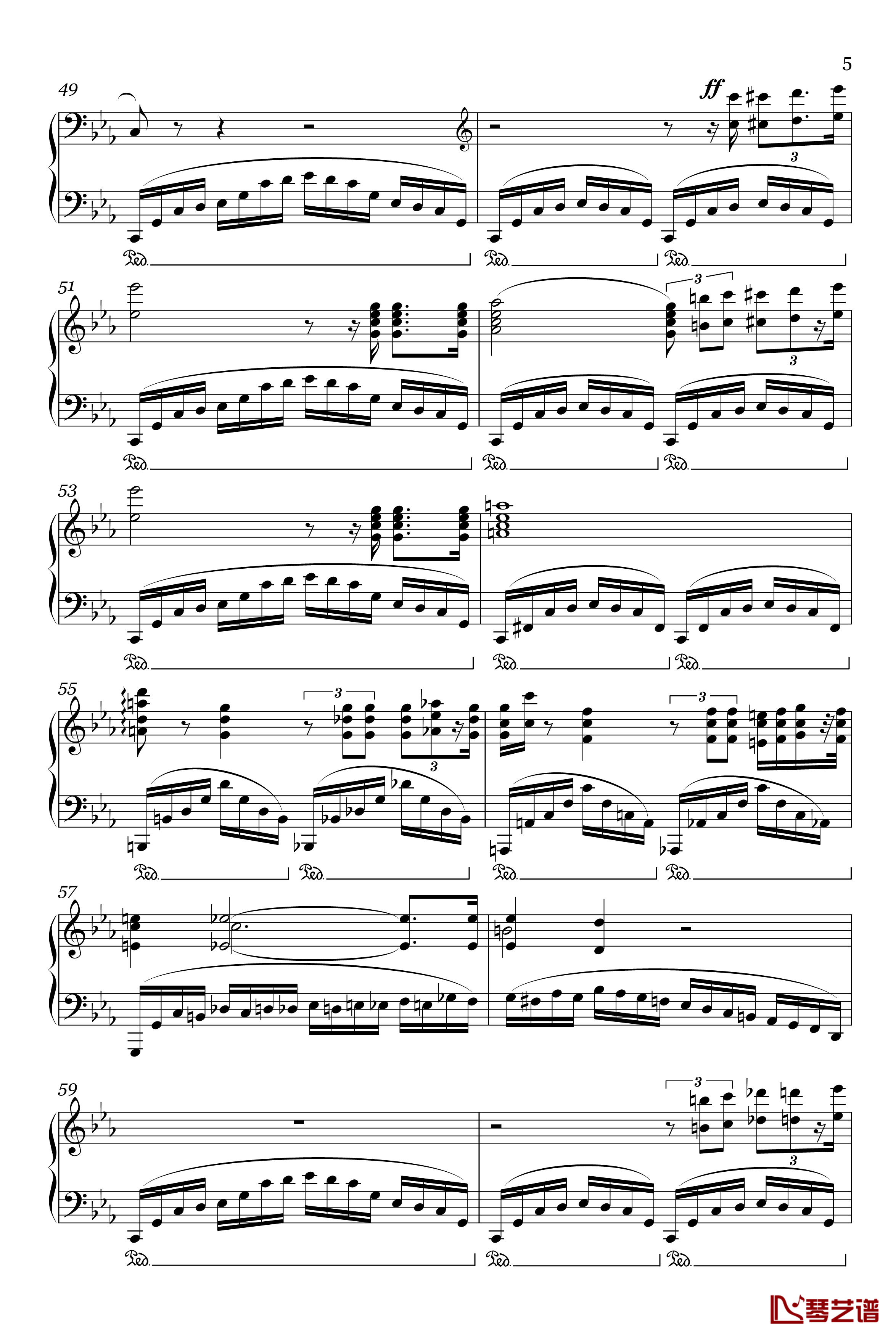 革命练习曲Op.10, No.12钢琴谱-肖邦-chopin5
