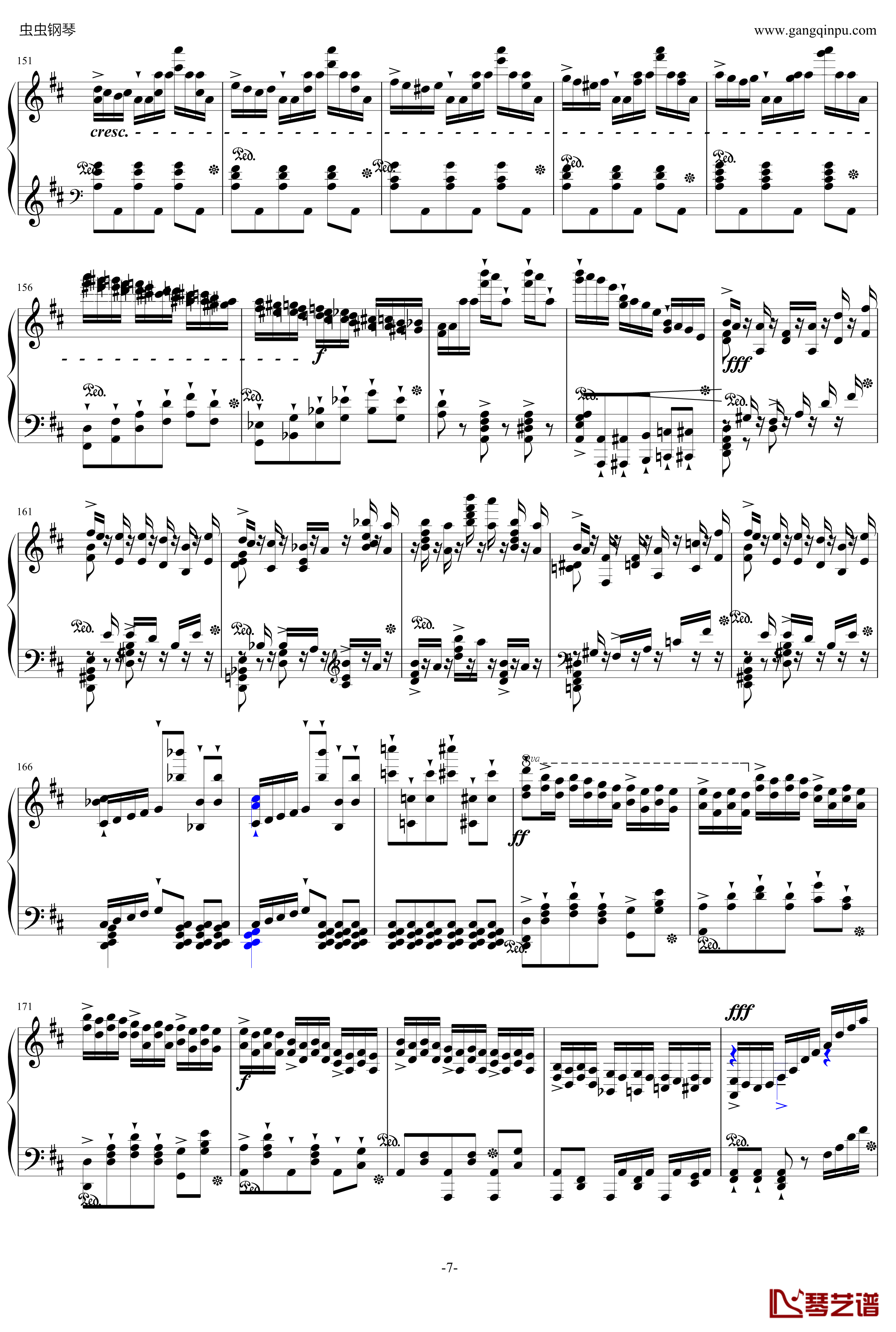 贝里尼清教徒引子和波兰舞曲S.391钢琴谱-李斯特7