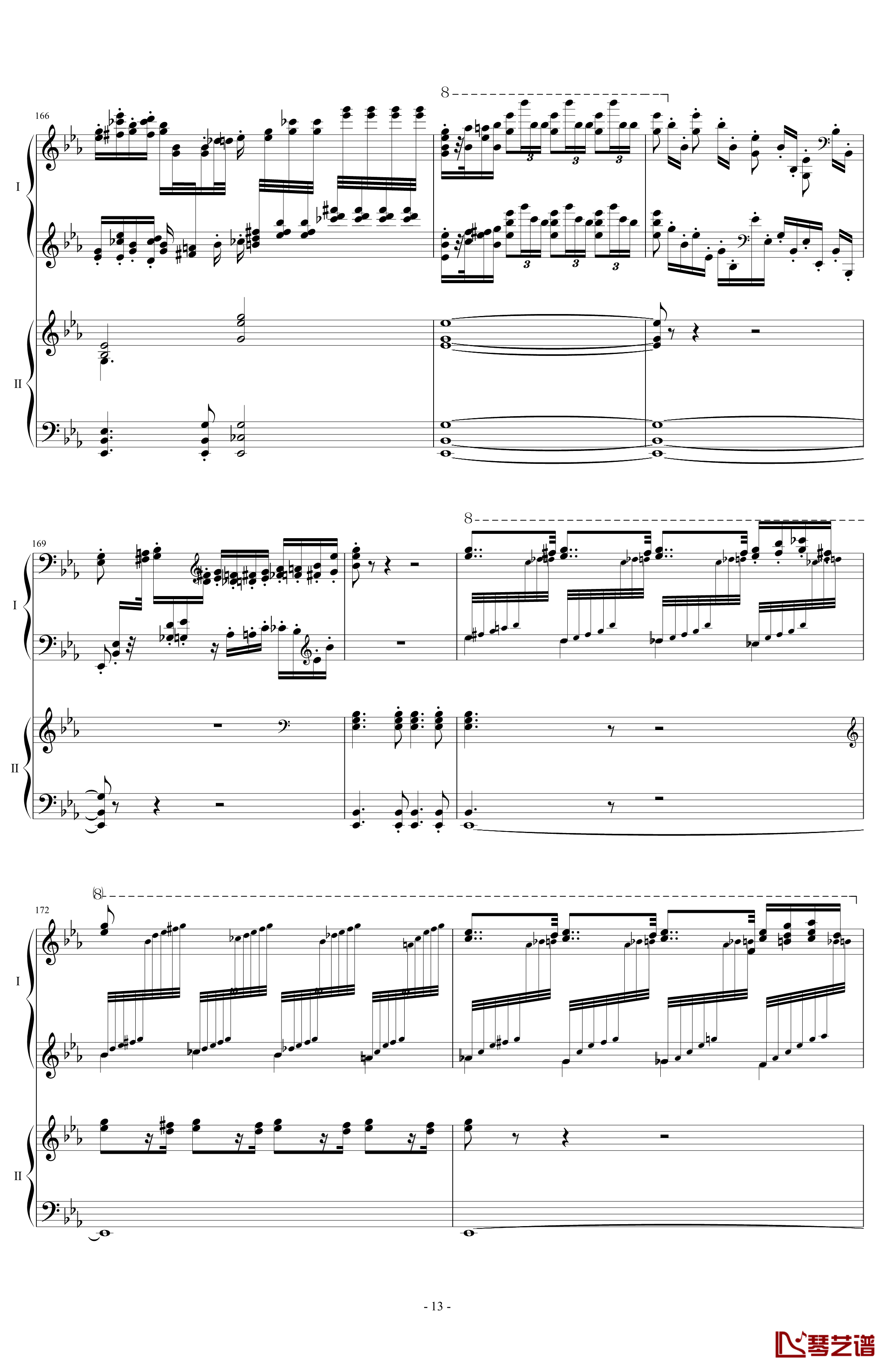 拉三第三乐章41页双钢琴钢琴谱-最难钢琴曲-拉赫马尼若夫13