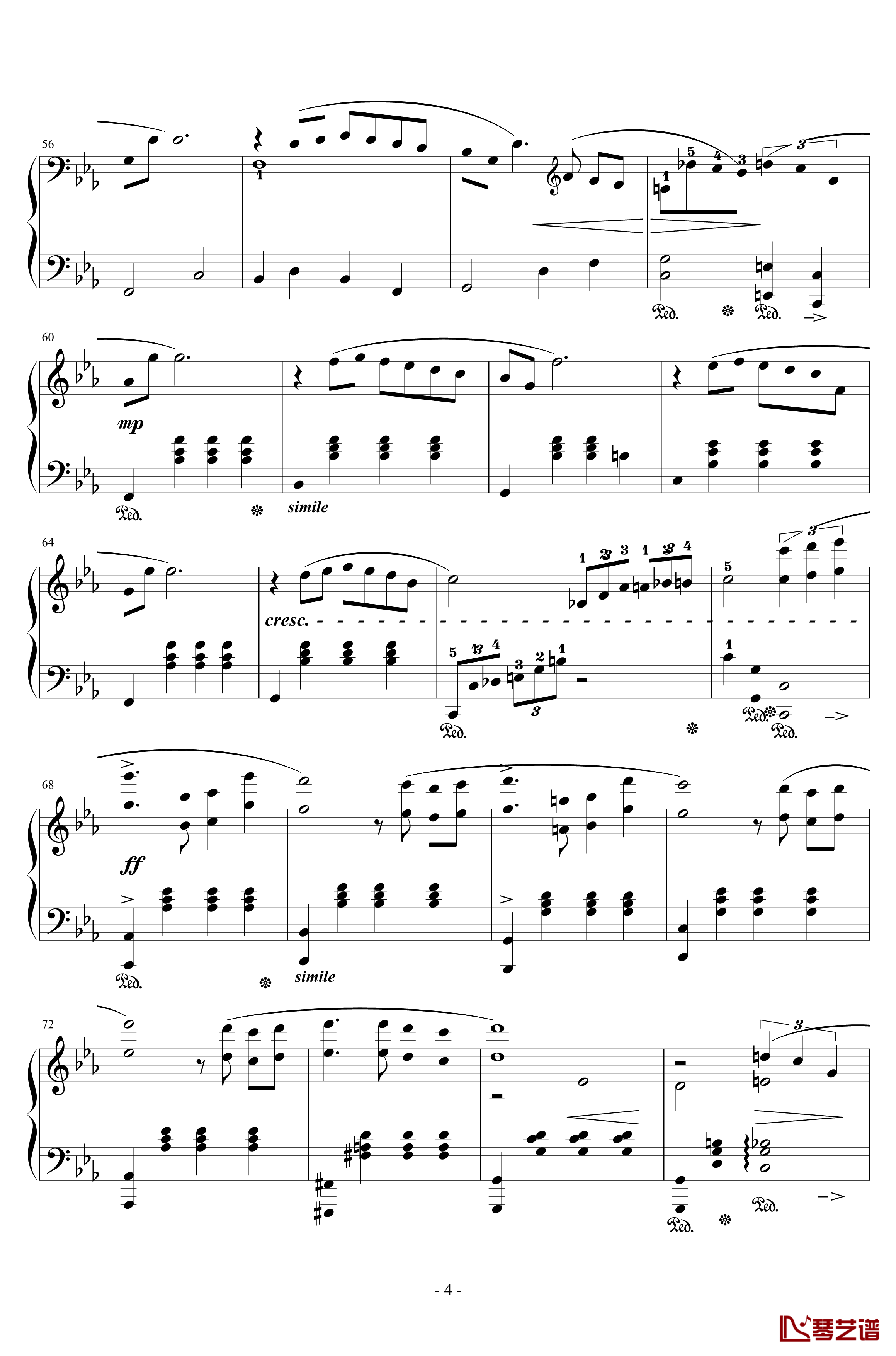 最终幻想4爱的主题钢琴谱-交响乐版改编-植松伸夫4