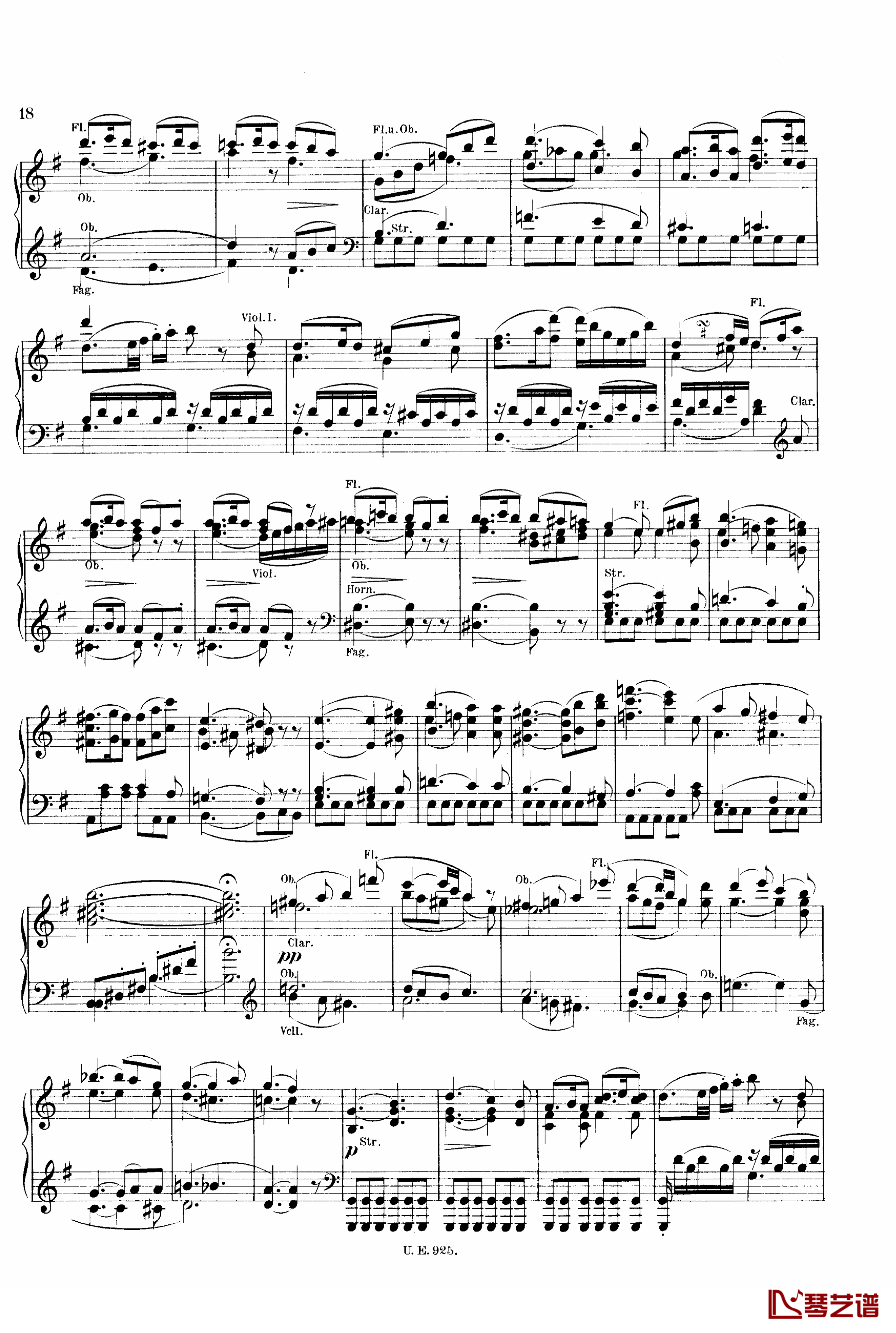 D大调第一交响曲 D.82钢琴谱-舒伯特18