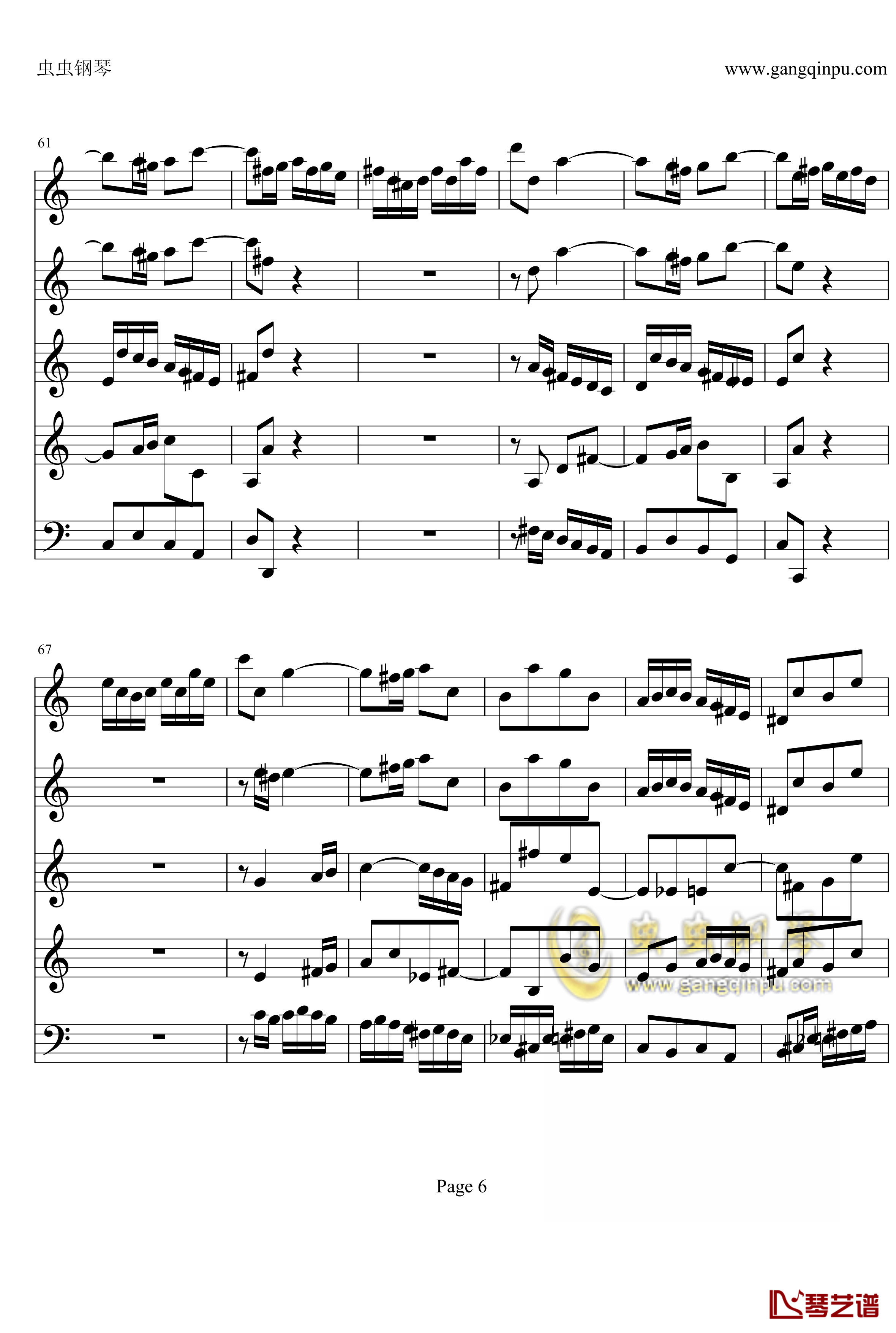 a小调小提琴协奏曲钢琴谱-巴赫-P.E.Bach6