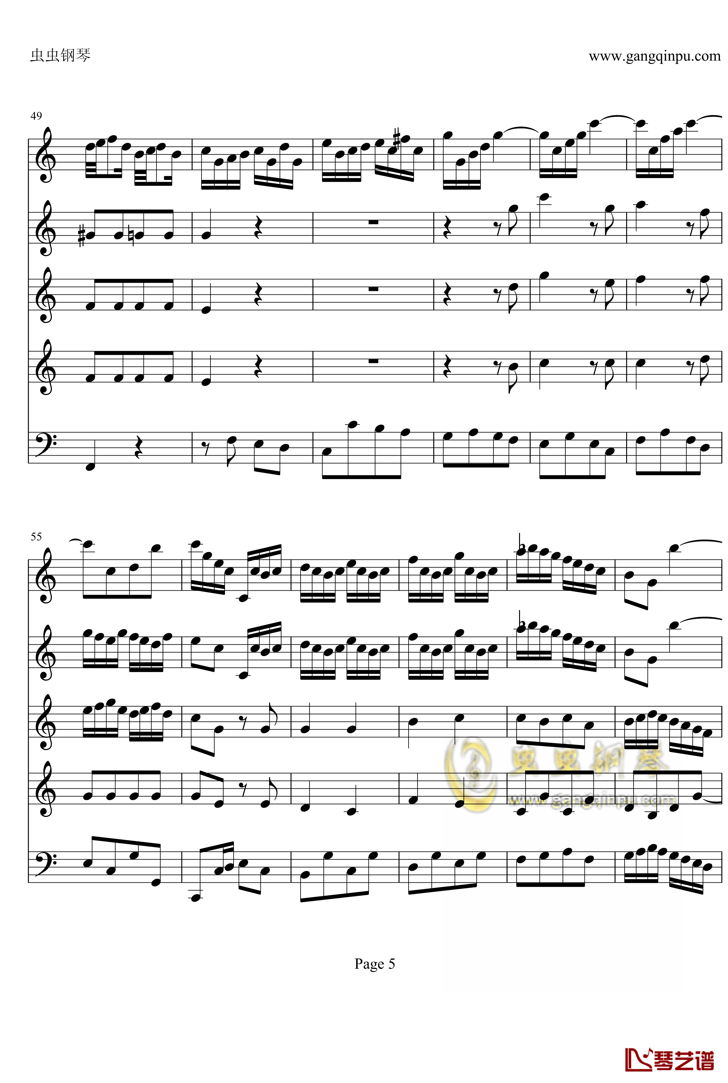 a小调小提琴协奏曲钢琴谱-巴赫-P.E.Bach5