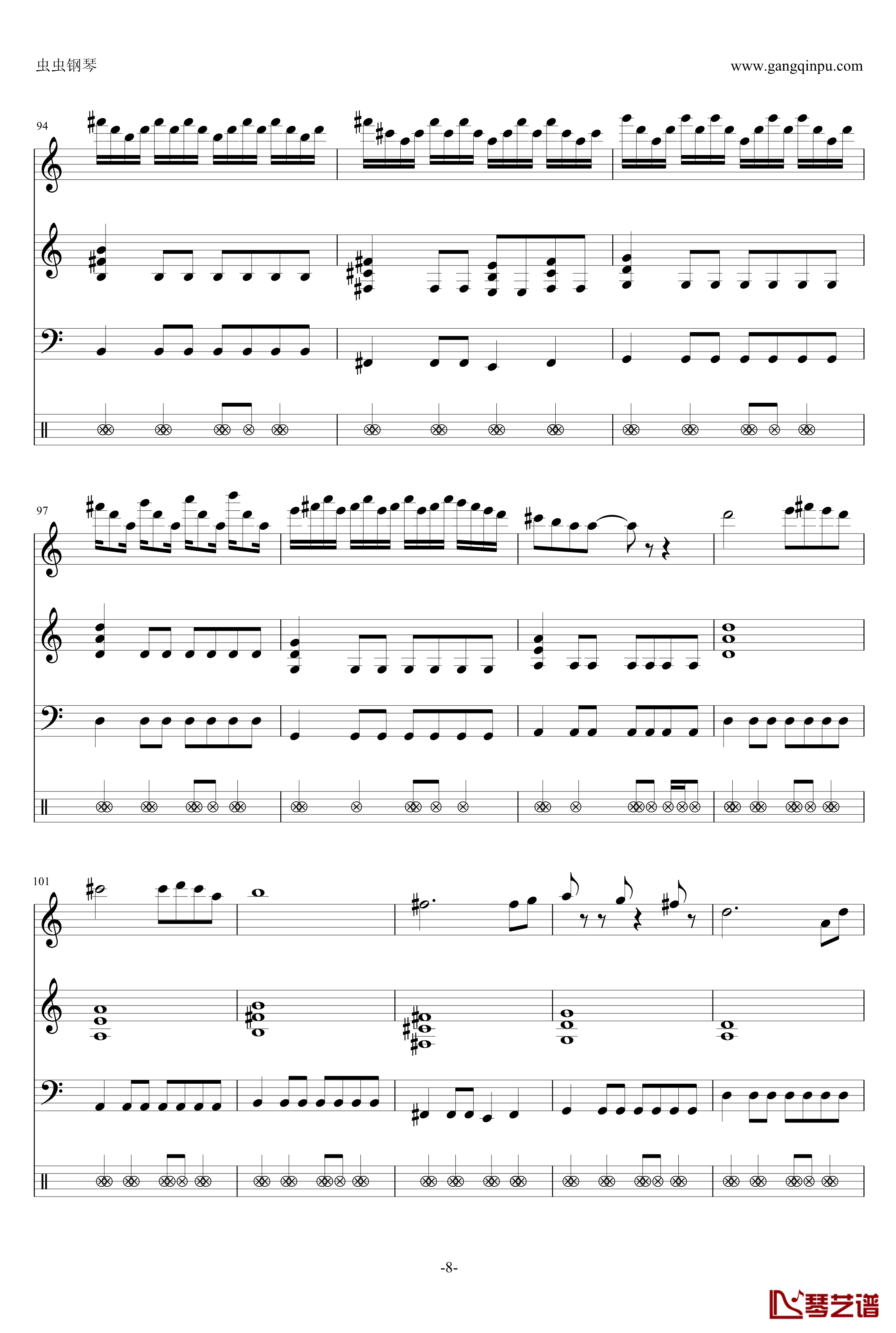 钢琴摇滚卡农钢琴谱-帕赫贝尔-Pachelbel8
