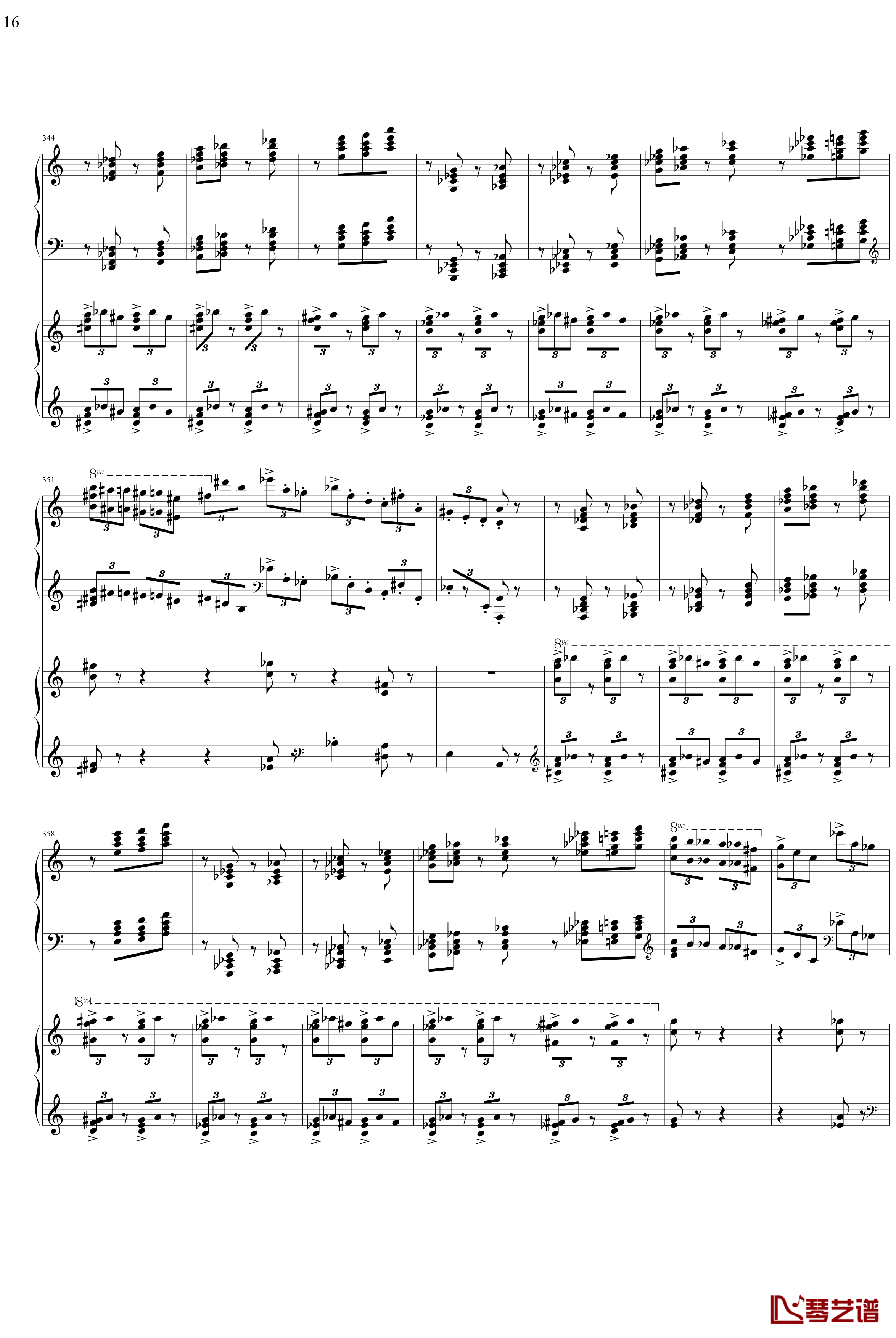 帕格尼主题狂想曲钢琴谱-1~10变奏-拉赫马尼若夫16