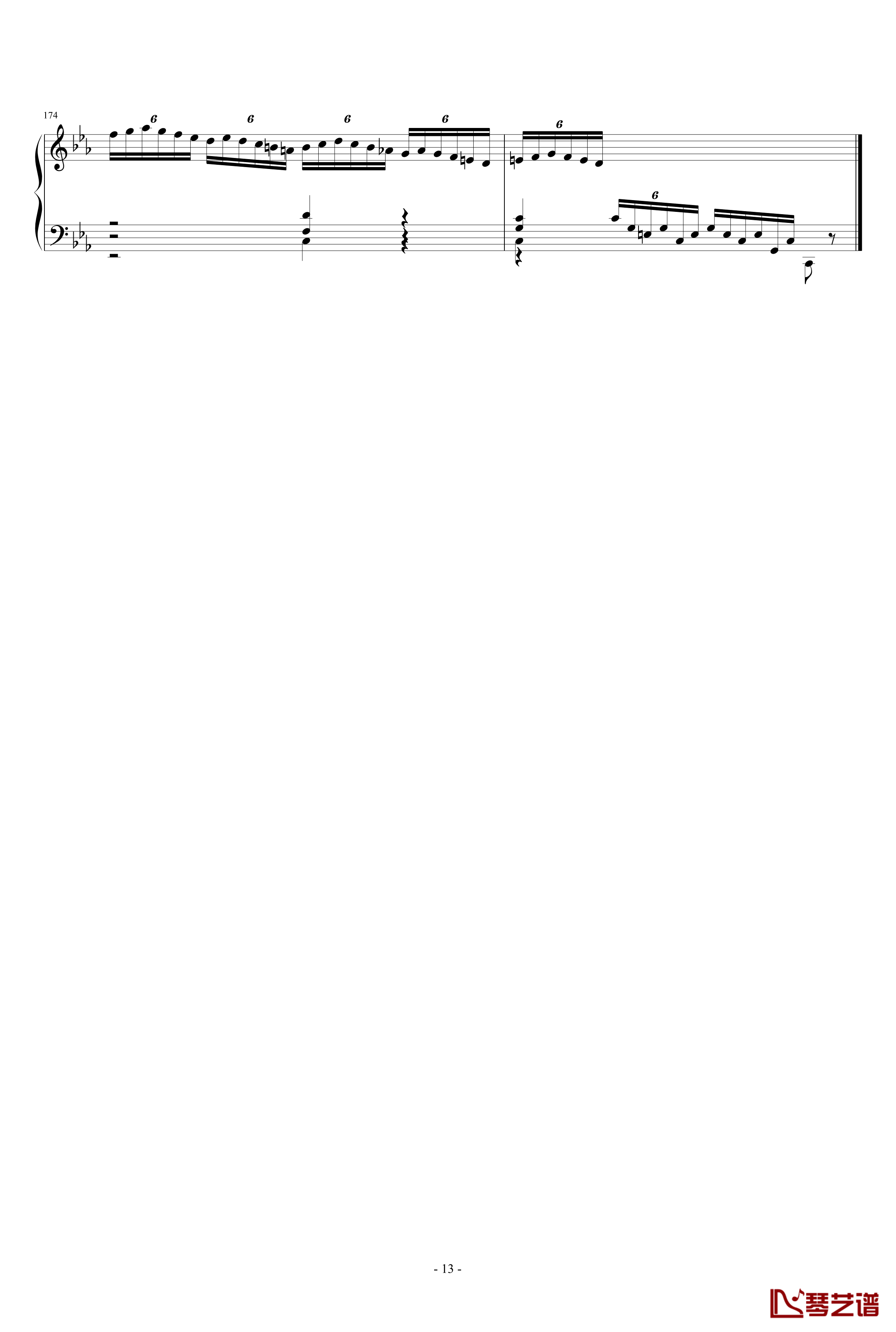 C小调托卡塔BWV911钢琴谱-雅克·奥芬巴赫13
