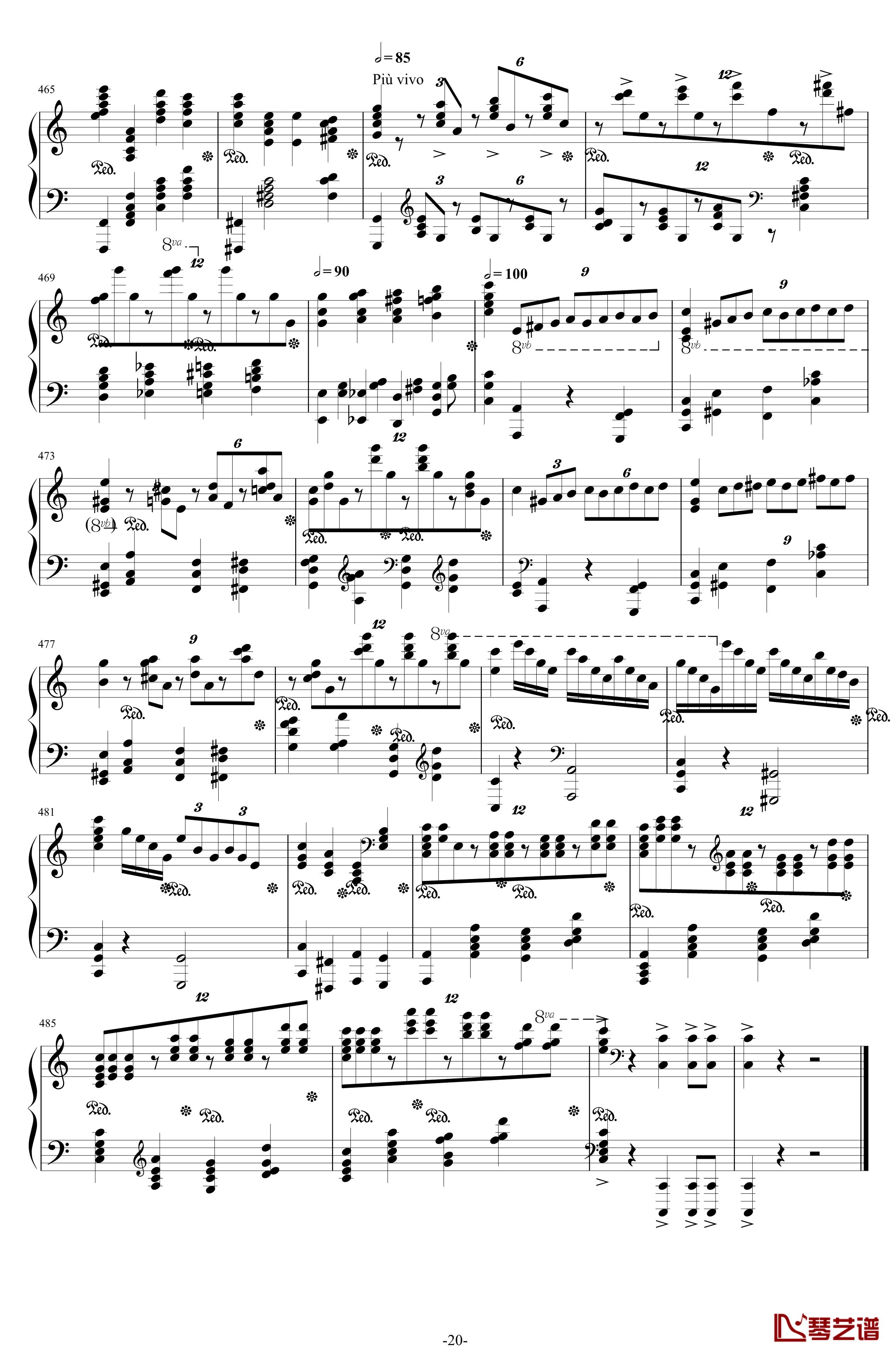 第二钢琴协奏曲钢琴谱-第三乐章独奏版-c小调-拉赫马尼若夫20