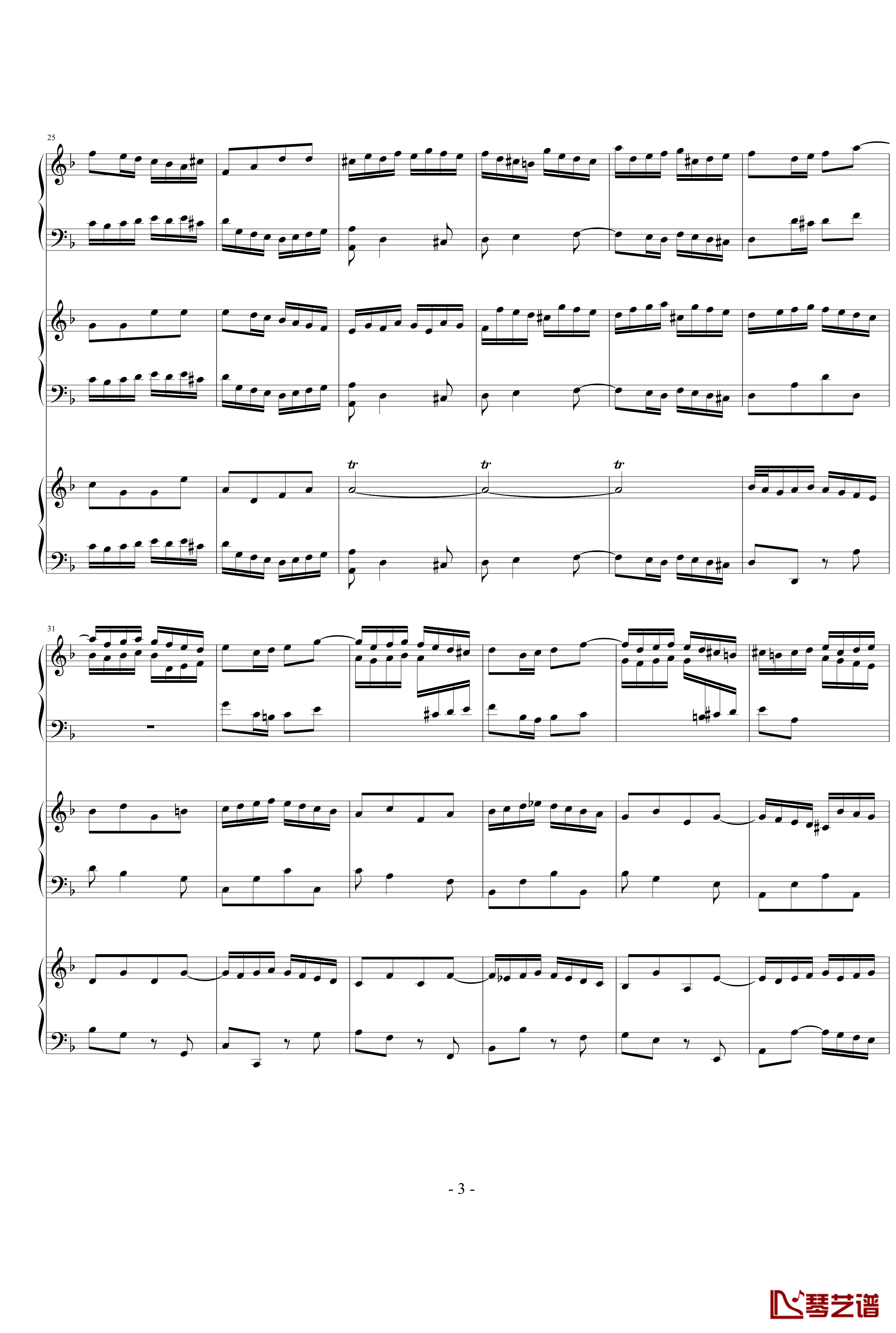 巴赫三键盘协奏曲钢琴谱-钢琴-巴赫-P.E.Bach3