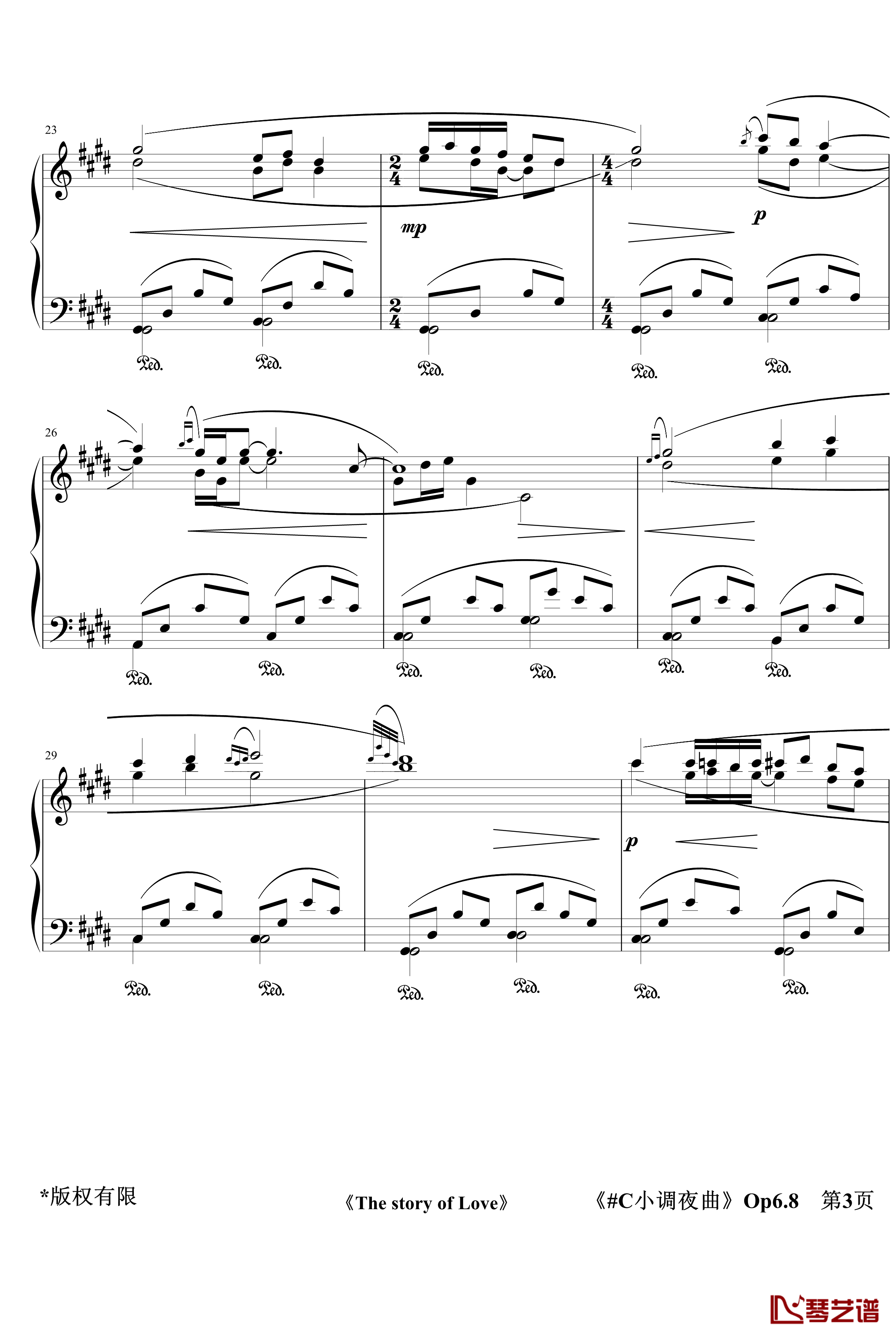 C小调夜曲Op6.8钢琴谱-jerry57433