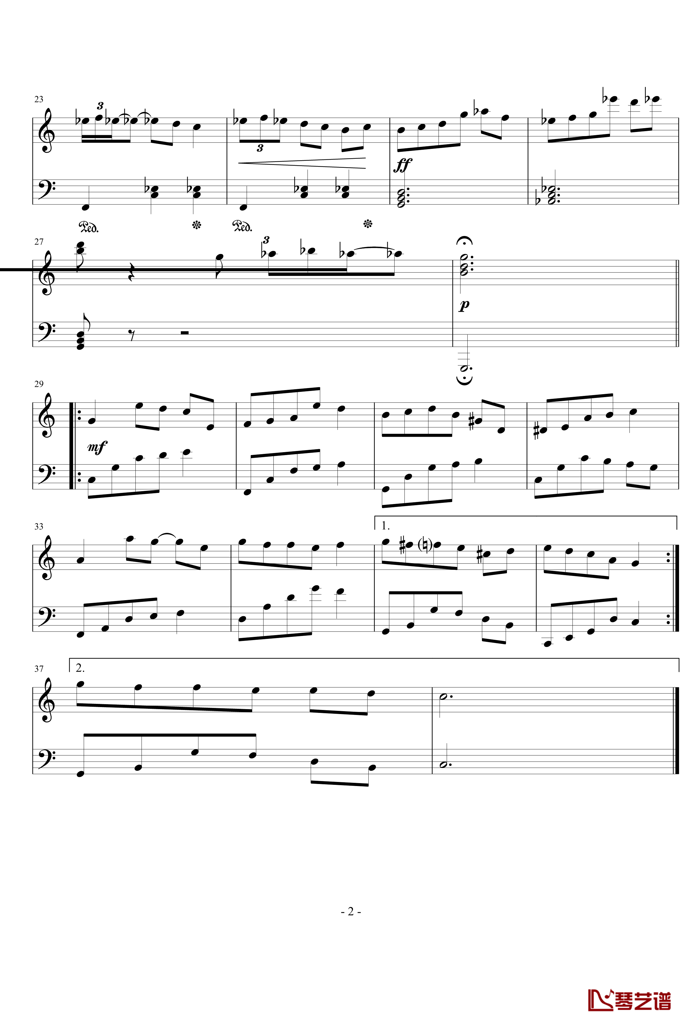 生日快乐特别版钢琴谱-世界名曲2