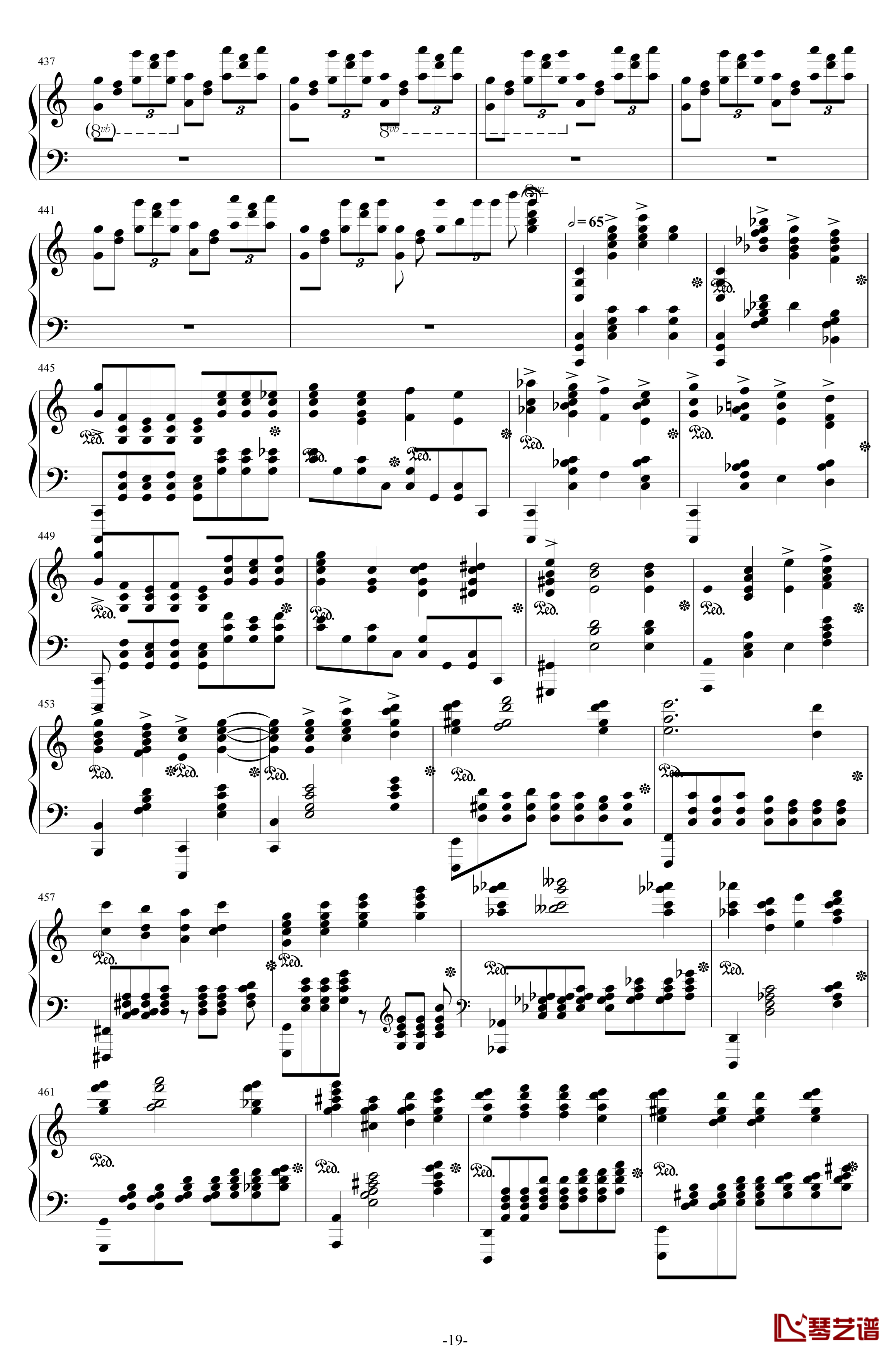 第二钢琴协奏曲钢琴谱-第三乐章独奏版-c小调-拉赫马尼若夫19