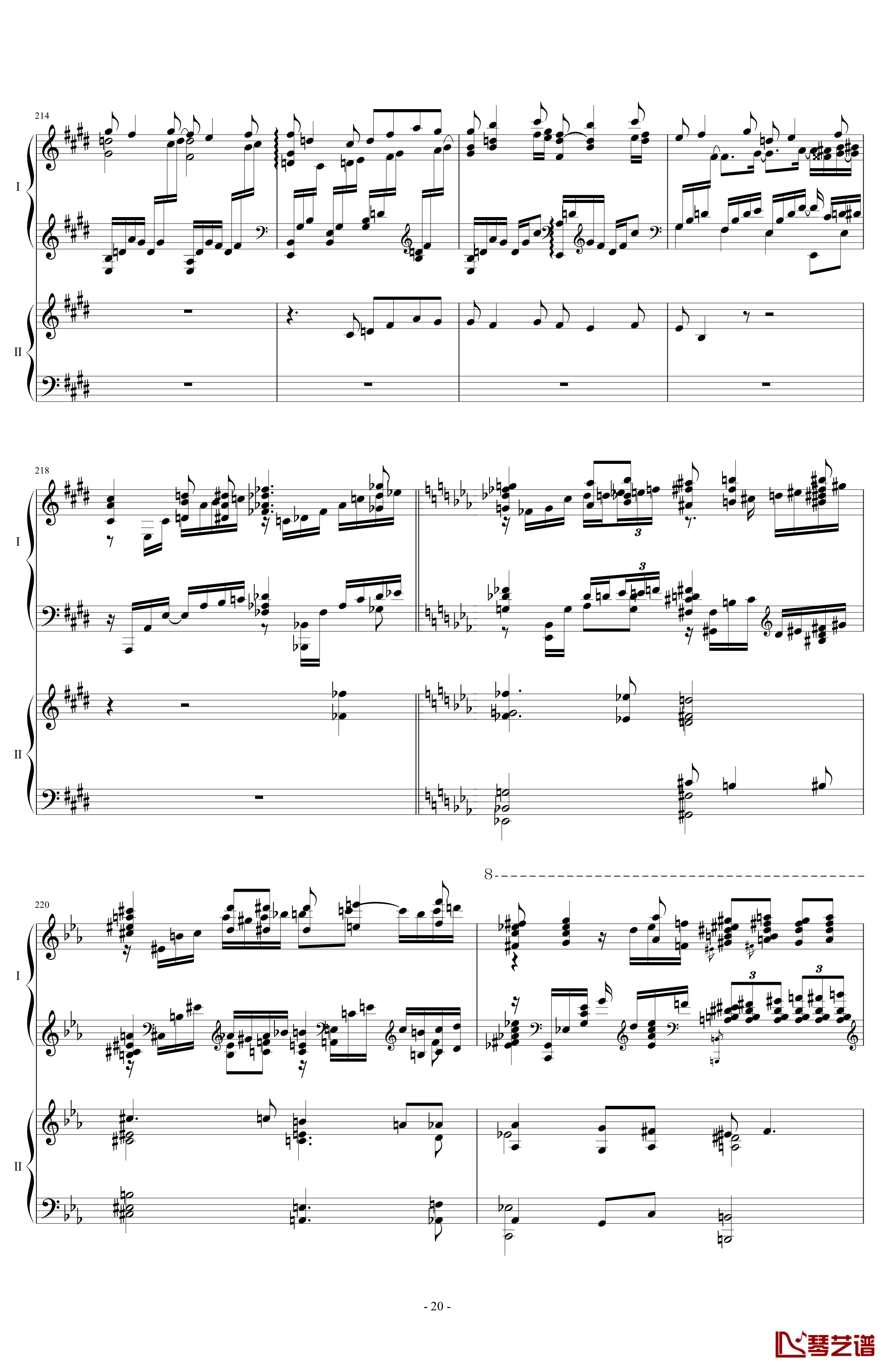 拉三第三乐章41页双钢琴钢琴谱-最难钢琴曲-拉赫马尼若夫20