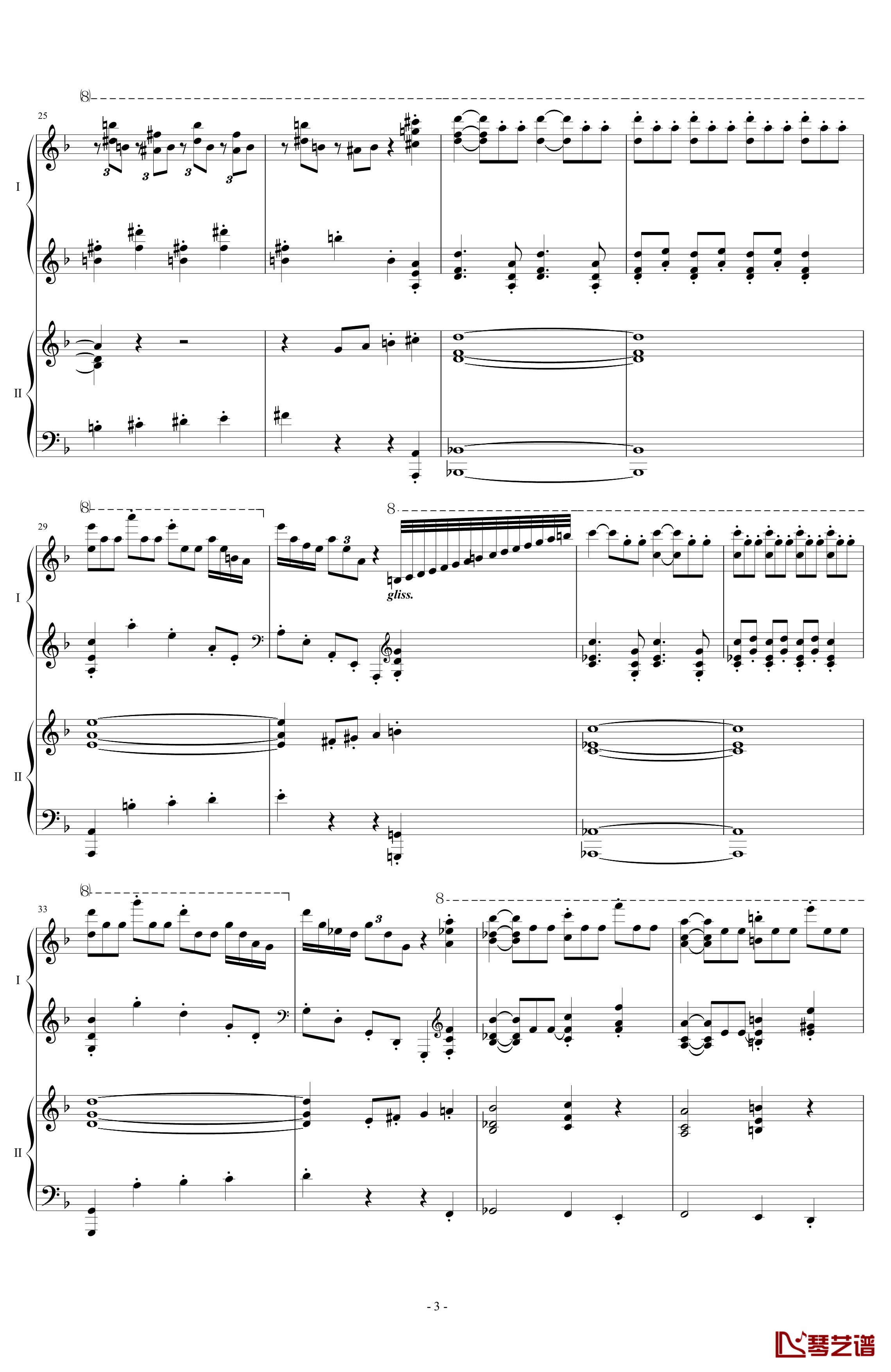 拉三第三乐章41页双钢琴钢琴谱-最难钢琴曲-拉赫马尼若夫3