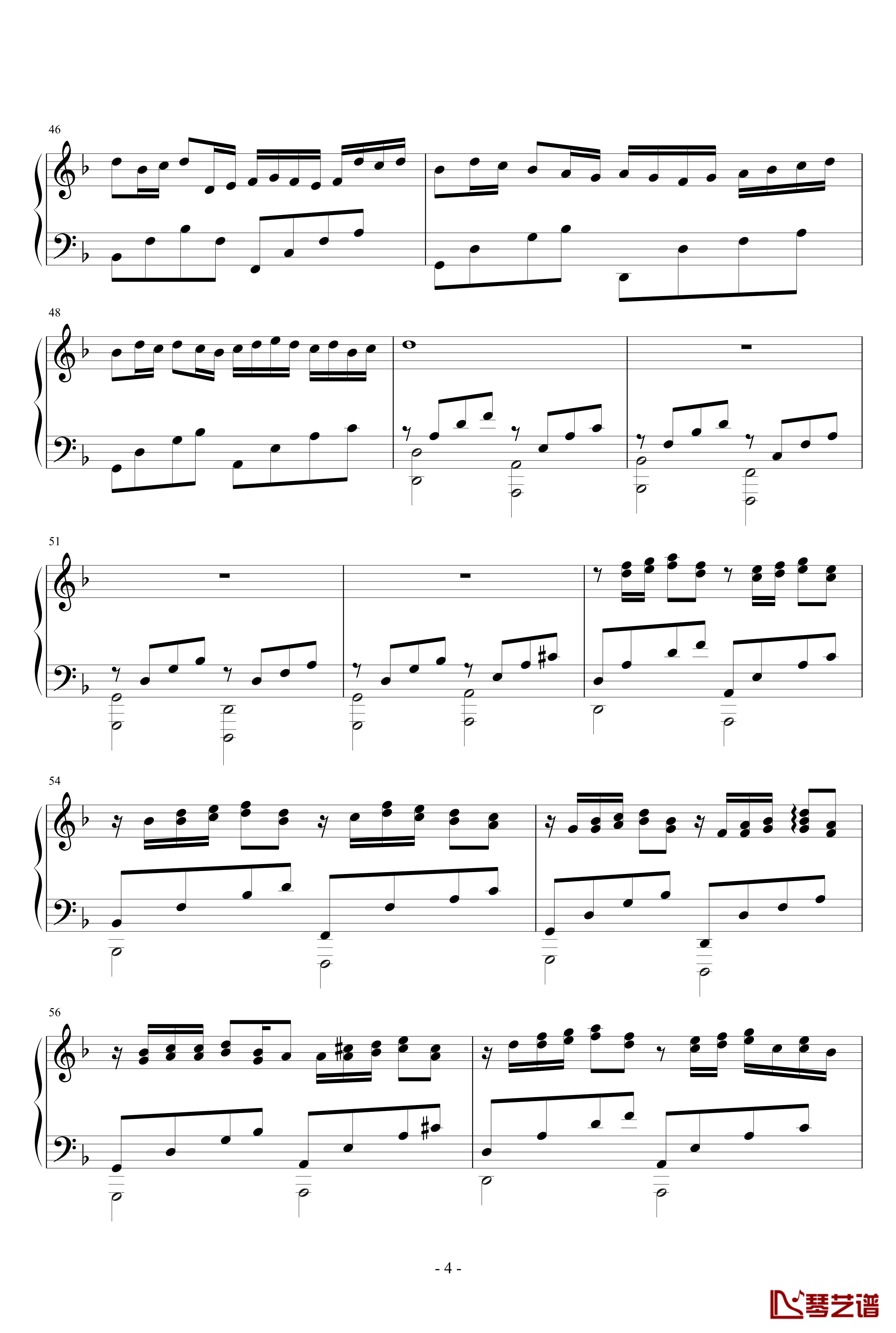 卡农小调版钢琴谱-帕赫贝尔-Pachelbel4