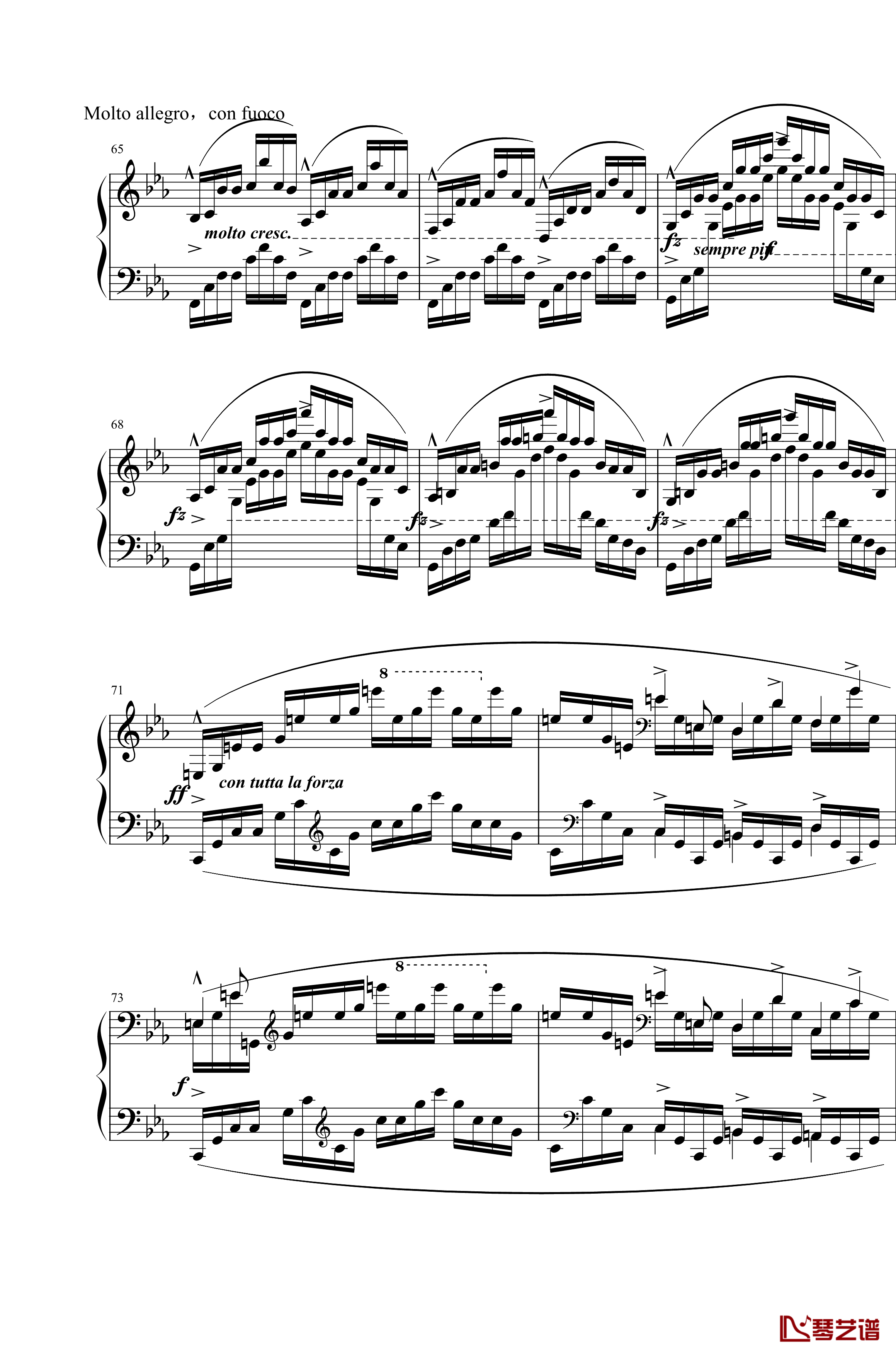 肖邦练习曲钢琴谱-大海 Op.25 No.12-肖邦-chopin7