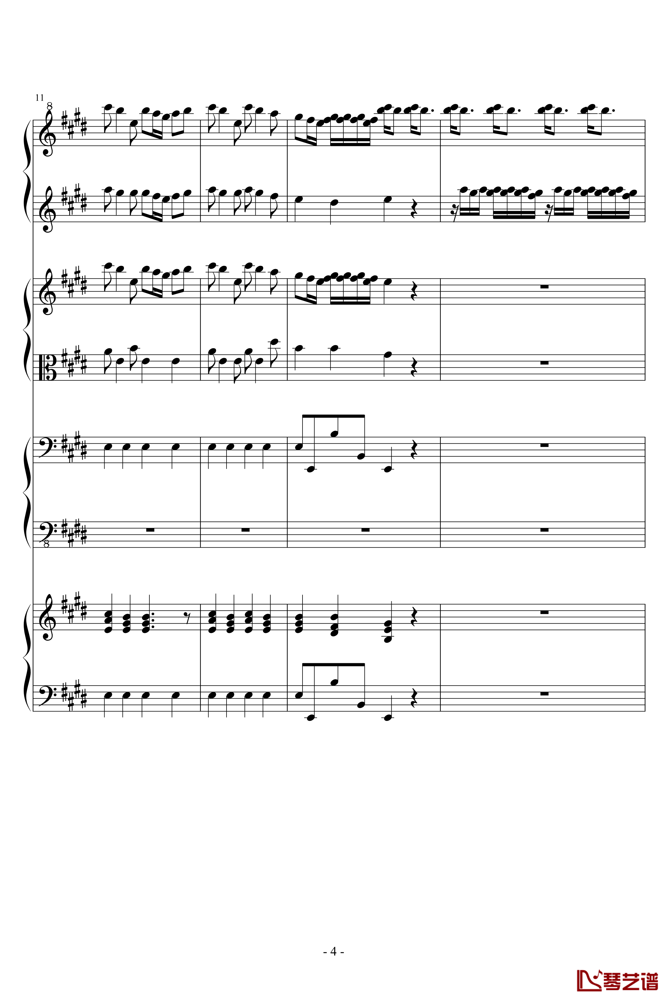四季·春钢琴谱-钢琴四重奏-维瓦尔第4