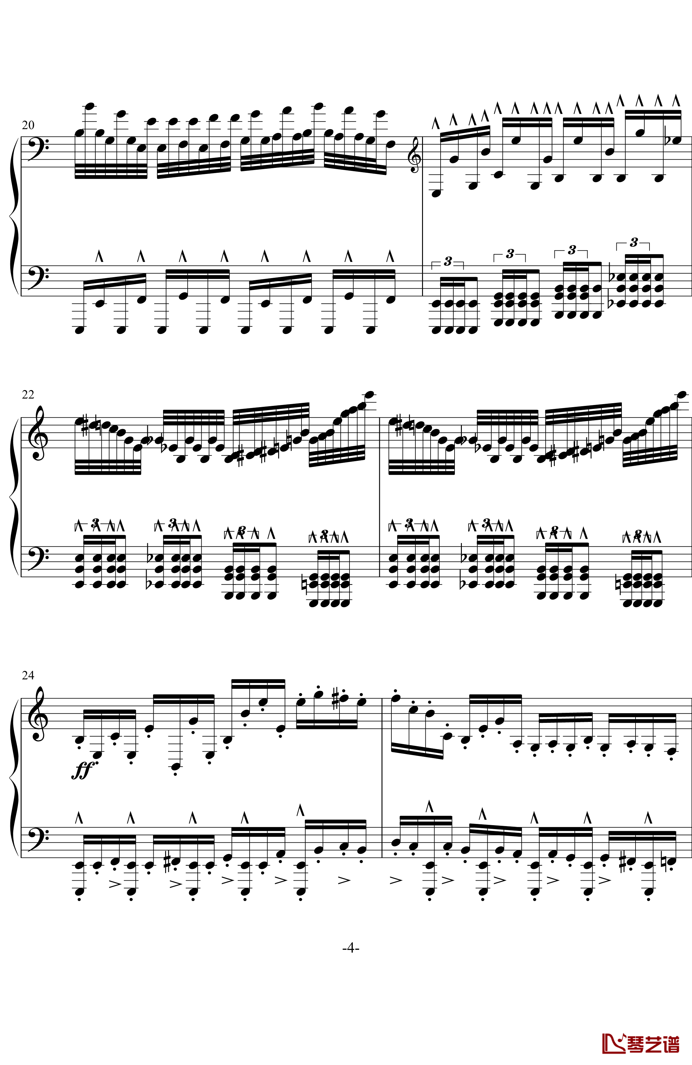 龙卷风钢琴谱-超级练习曲-wang5549034414