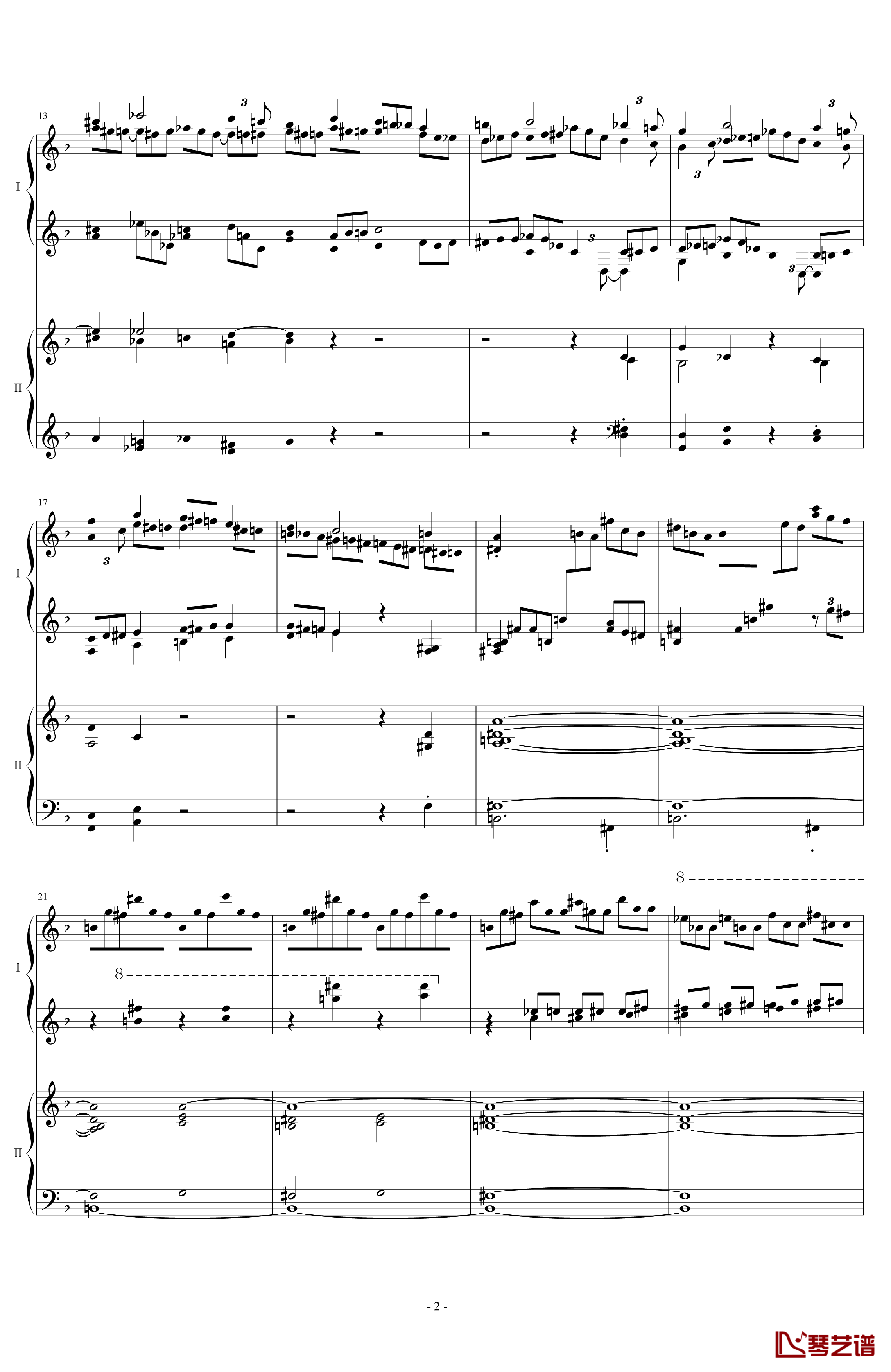 拉三第三乐章41页双钢琴钢琴谱-最难钢琴曲-拉赫马尼若夫2